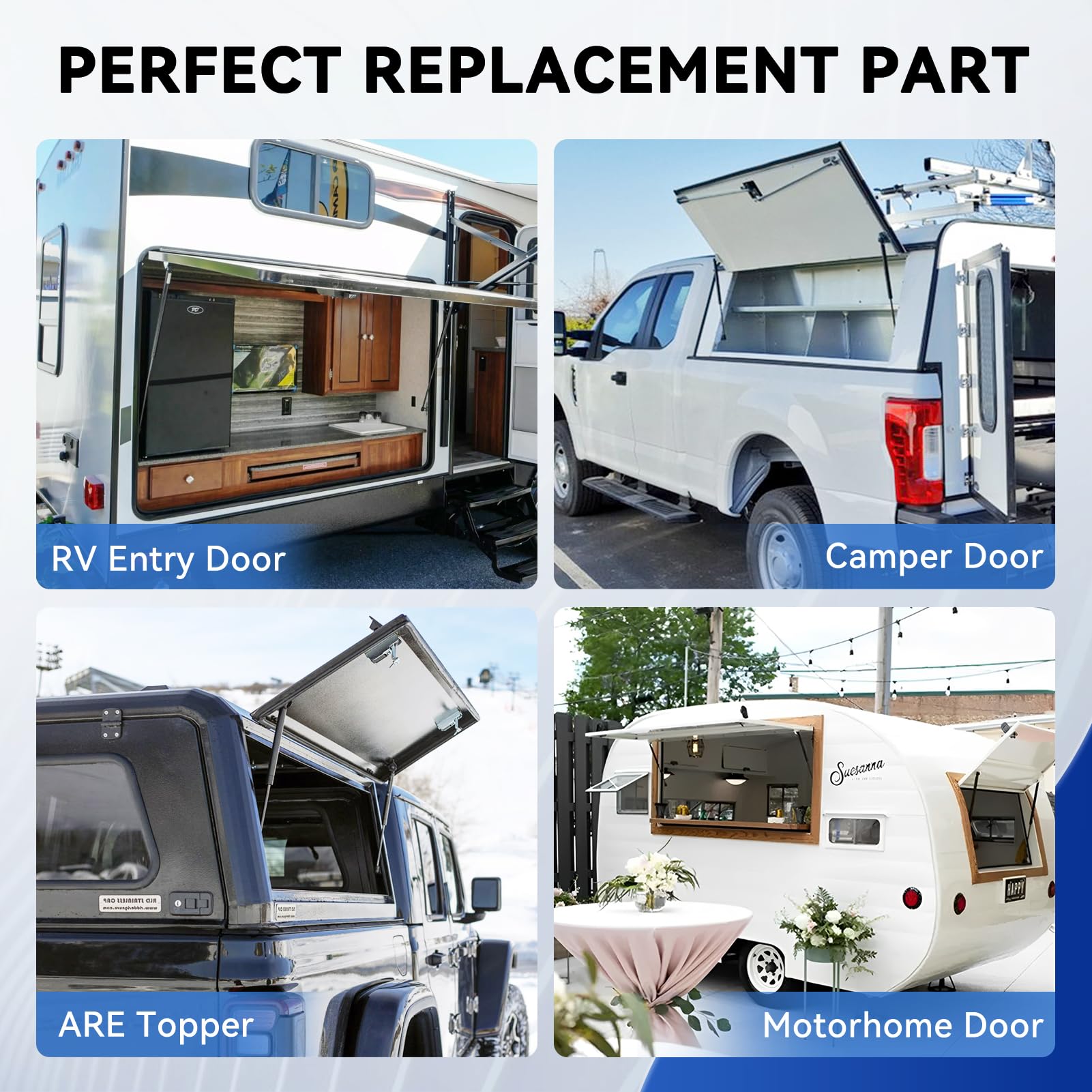 C16-09786 20Inch 30Lb/133N Gas Struts Prop Shock C1609786 Lift Support For Rv Door Trailer Lid Camper Shell Window Tonneau Cover