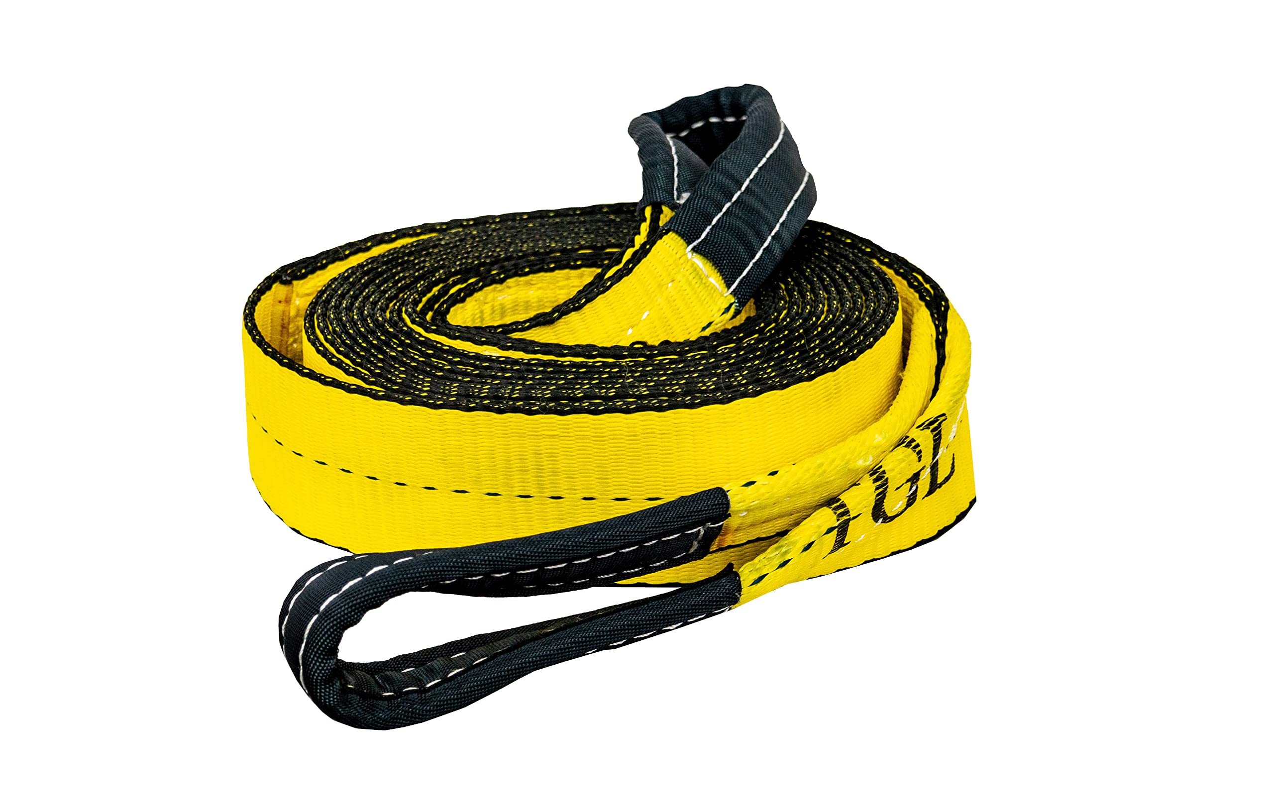 Tgl Heavy Duty Tow Strap - 3'' X 20' - 30,000 Lb Break Strength Tree Saver Winch & Recovery Rope, Reinforced Loops - Emergency S