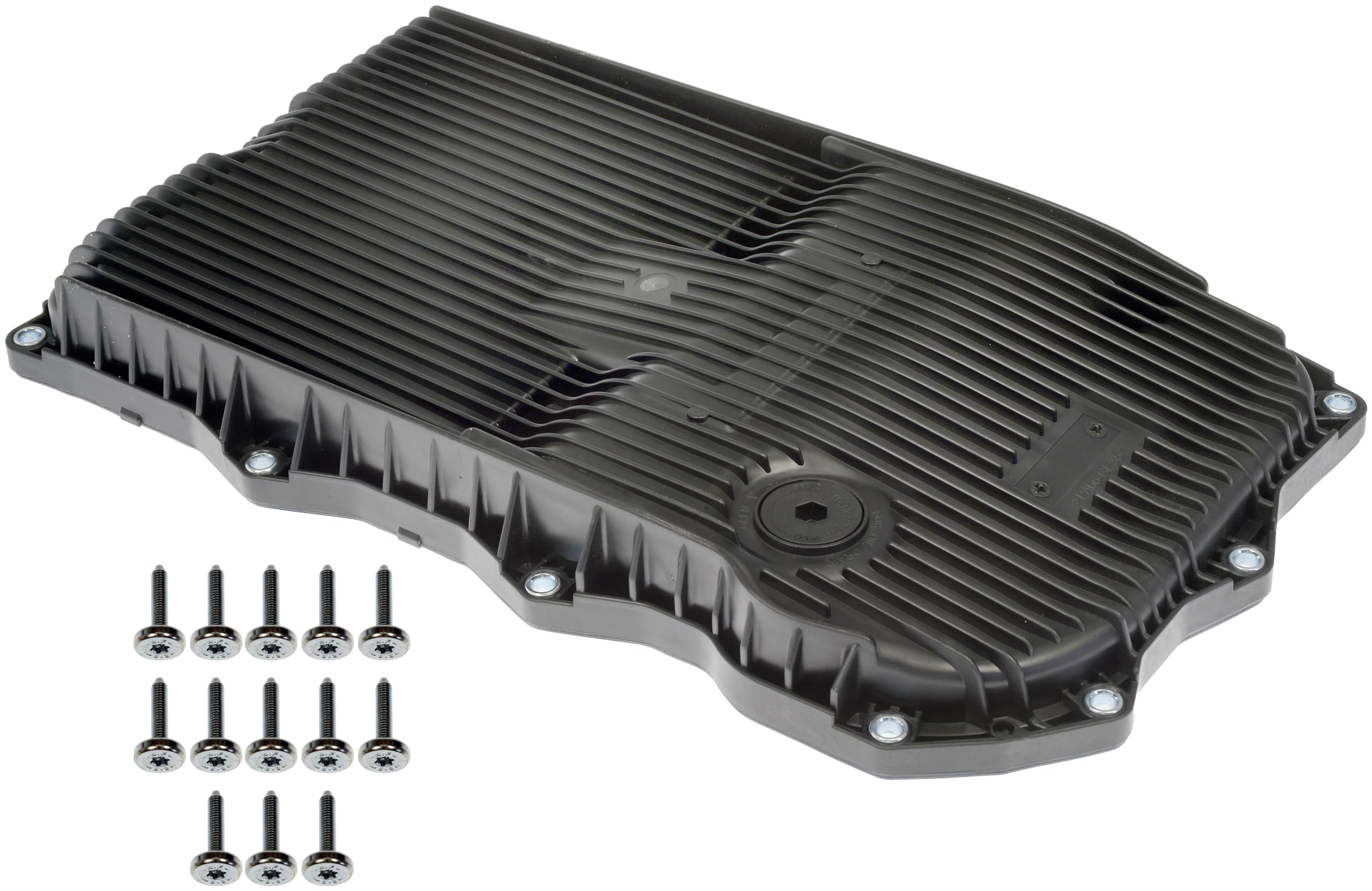 Dorman 265-850 Transmission Pan With Drain Plug, Gasket And Bolts Compatible With Select Models (Oe Fix), Black