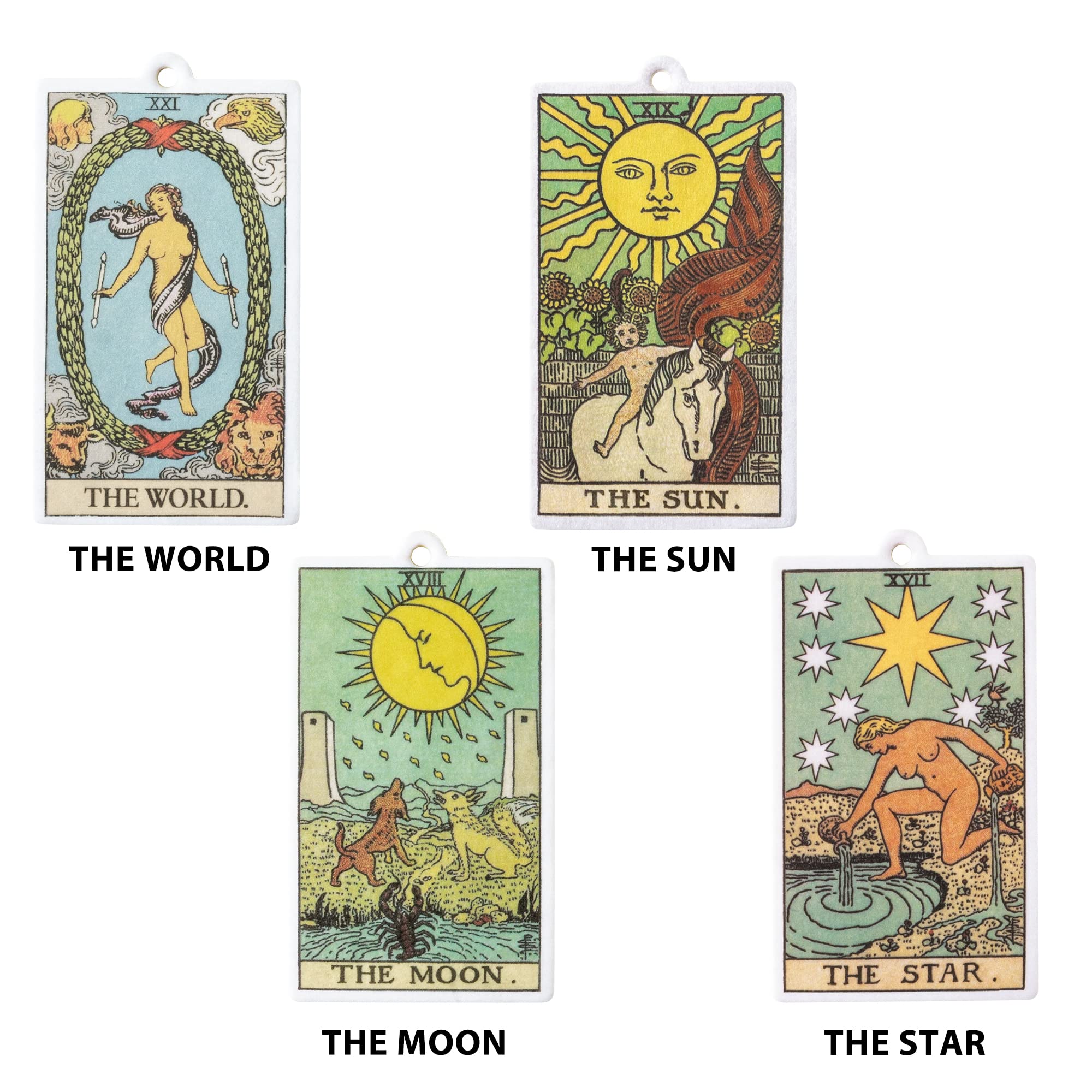 L1Rabe 4Pcs Hanging Air Freshener Fragrance Scented Cards, Tarot Cards Theme Car Aromatherapy Tablets For Car Bedroom Wardrobe S