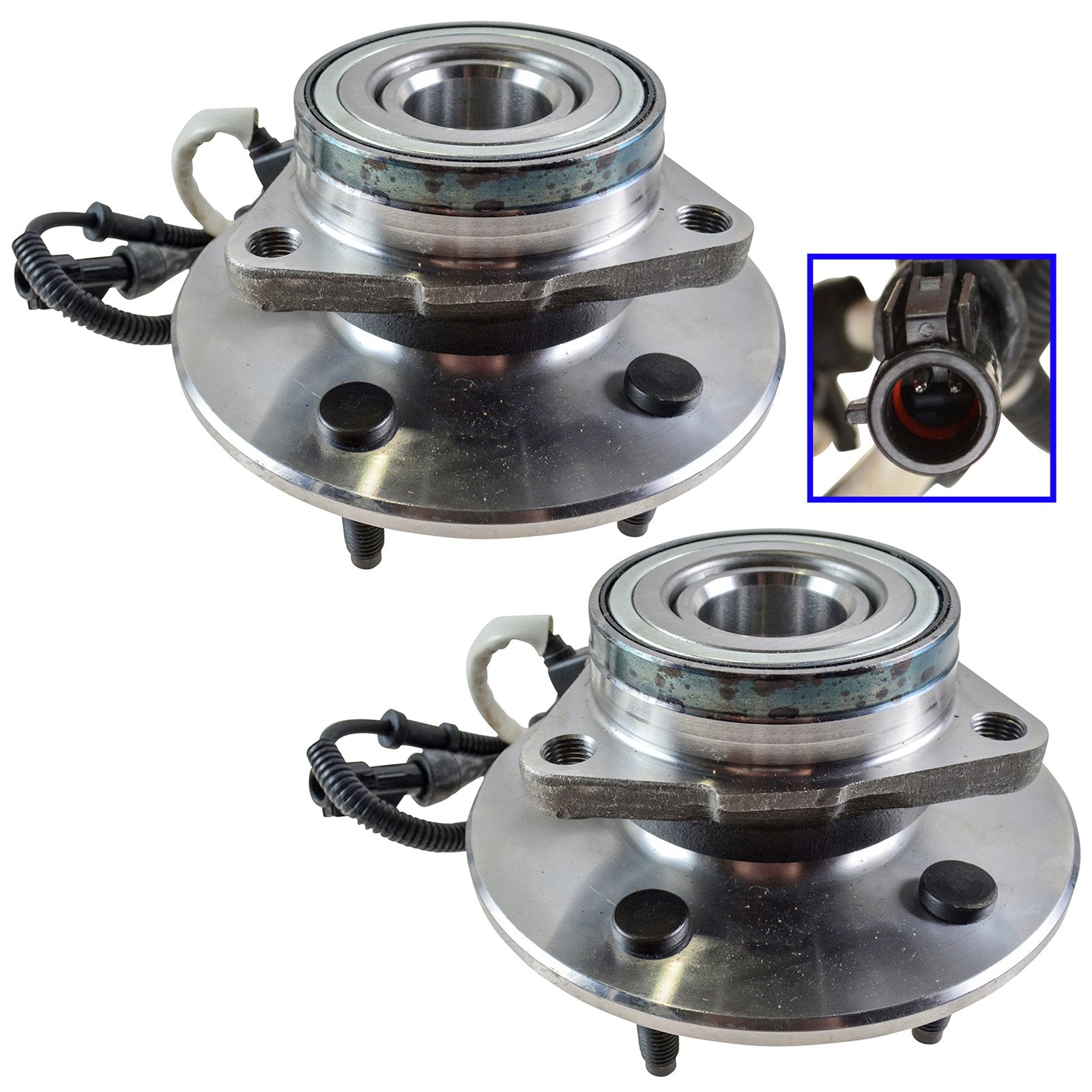 Trq Front Wheel Hub Bearings Assembly Set Compatible With 1997-2000 Ford Expedition 1998-2000 Lincoln Navigator