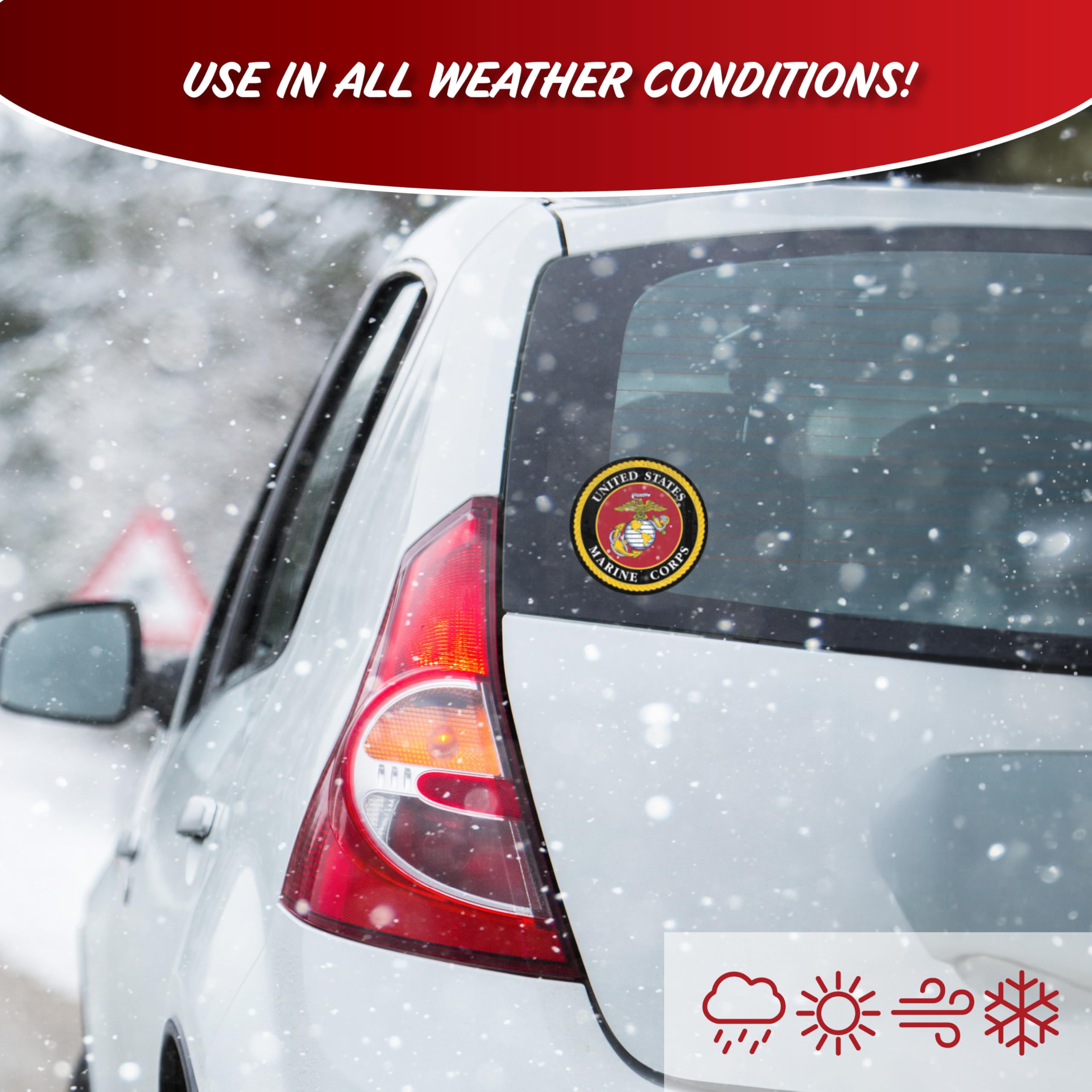 Marine Corps Car Decal - Large 5.5'' Usmc Vinyl Decal For Car Window - Large Military Car Decals United States Military Stickers