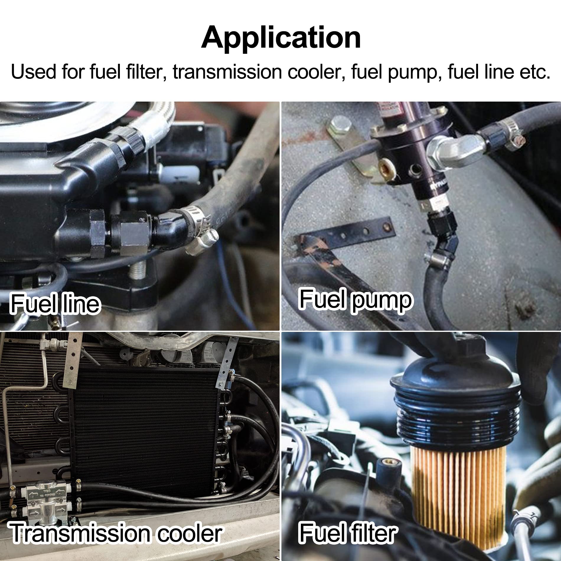 EVIL ENERGY 6AN Female to 5/16'' Barb Hose Fitting 90 Degree Swivel 2PCS