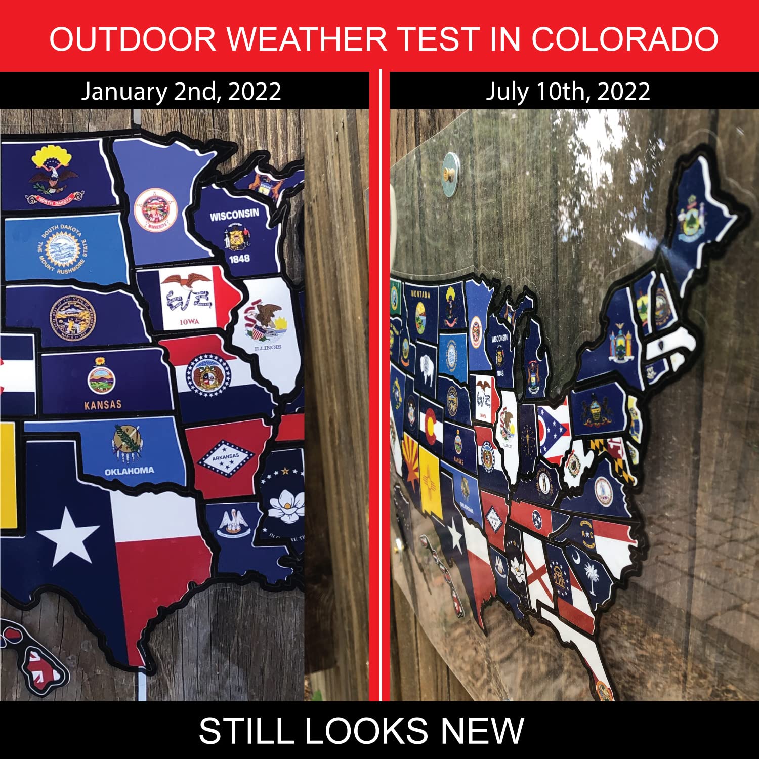 Rv State Travel Usa Map Vinyl Sticker - Camper Trailer Decals For Window With State Flag - Road Trip Map Of America - Waterproof, Uv Protection For Window, Door Or Wall (License Plate)