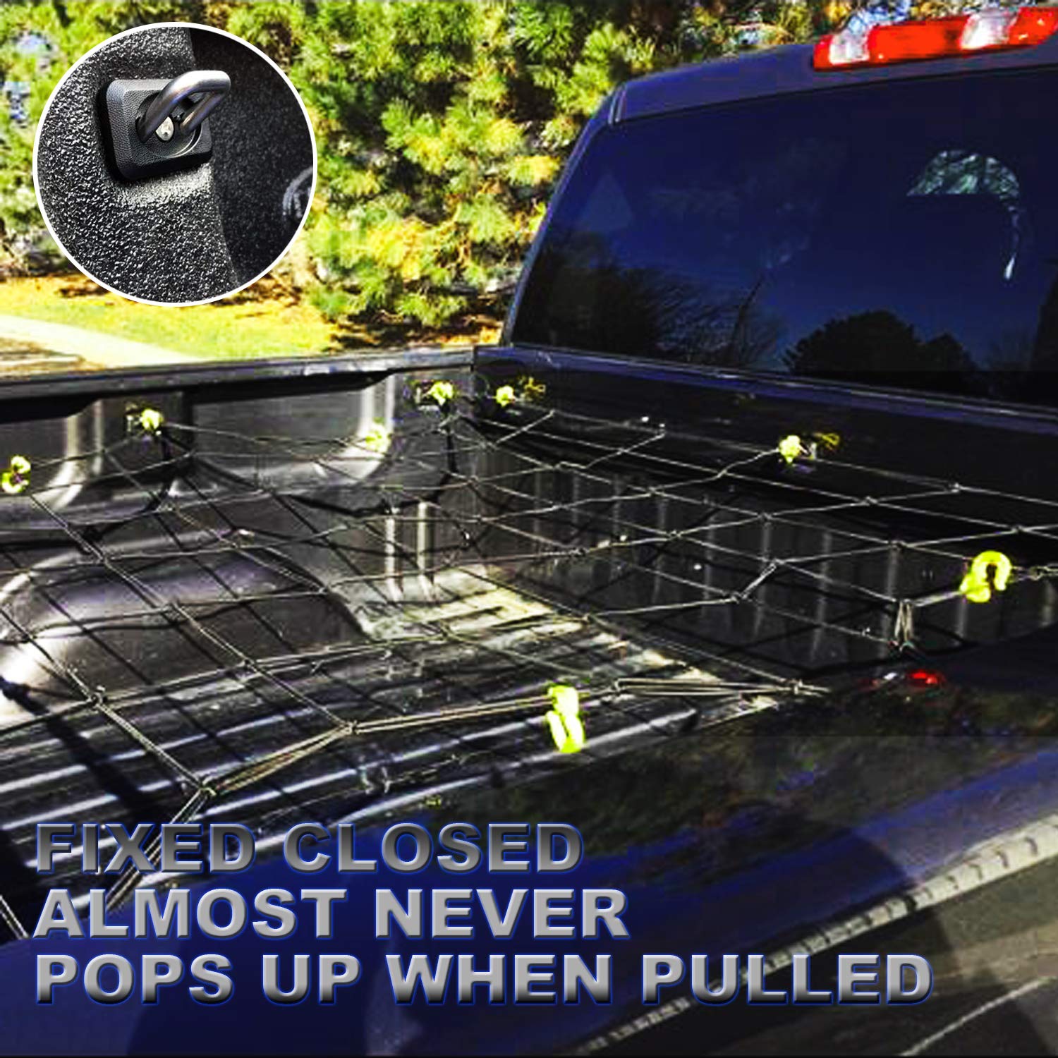 Dibanyou 4001-Xt Tie Down Anchors Truck Bed Side Wall Anchors Fits For 98-14 F Series, 99-13 Silverado Sierra, 95-19 Ram But 09-19 Ram Rail Cap Cut Required 2Pcs