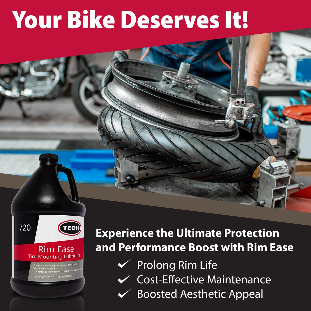 TECH Tire Repairs Rim Ease Tire Mounting Lubricant - 1 Gallon, Petrole ...