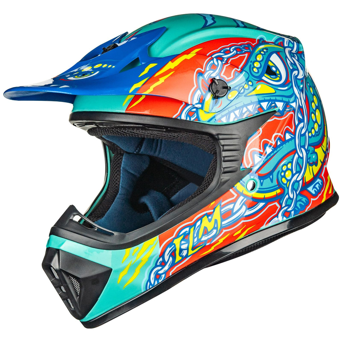 ILM Youth & Kids Dirt Bike Helmets Motocross ATV Dirtbike BMX MX Offroad Full Face Motorcycle Helmet, DOT Approved Model 128YS (