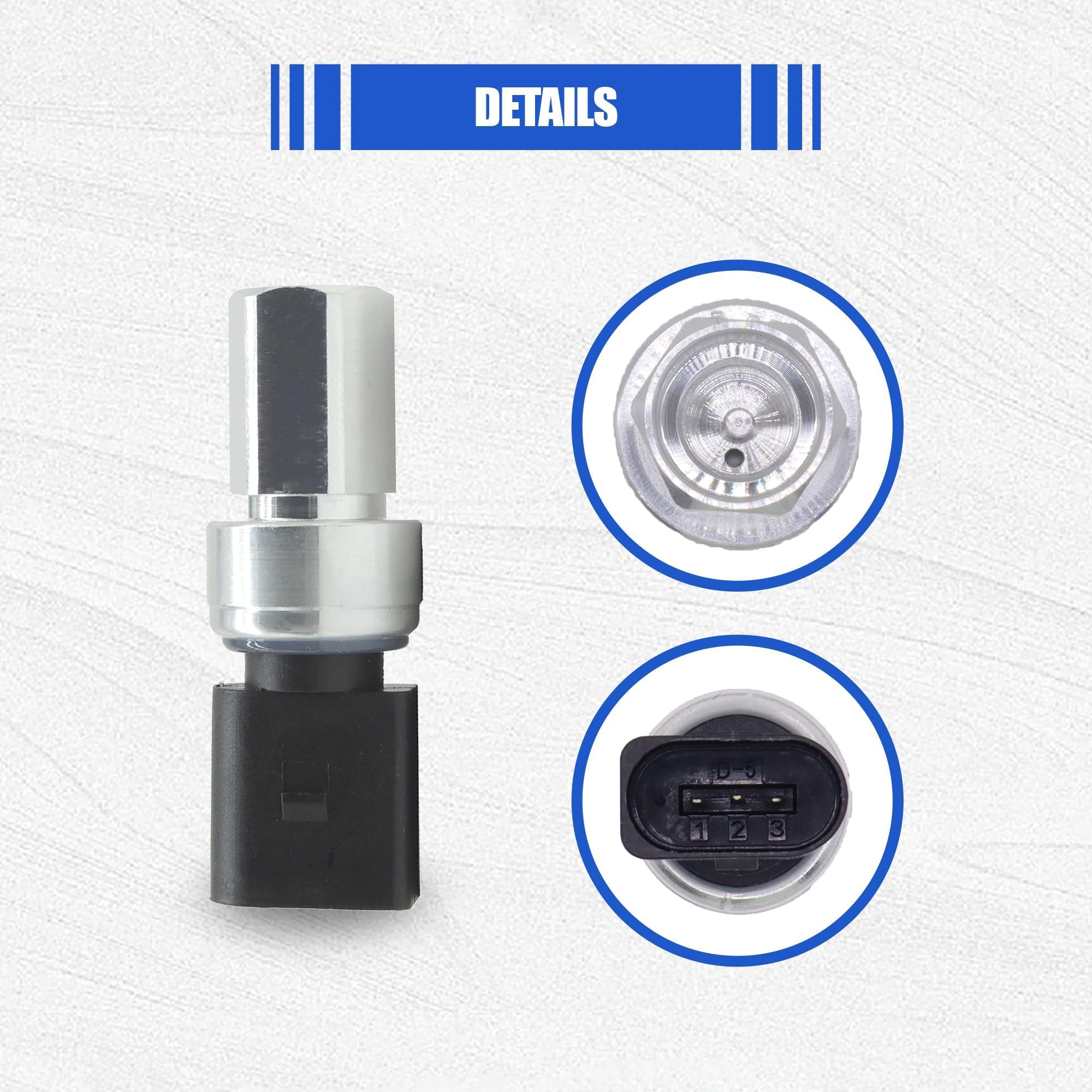 Hisport 1K0959126 A/C Air Conditioner Pressure Sensor Switch - Compatible With Volkswagen Touareg Tiguan Rabbit Passat Jetta Gti