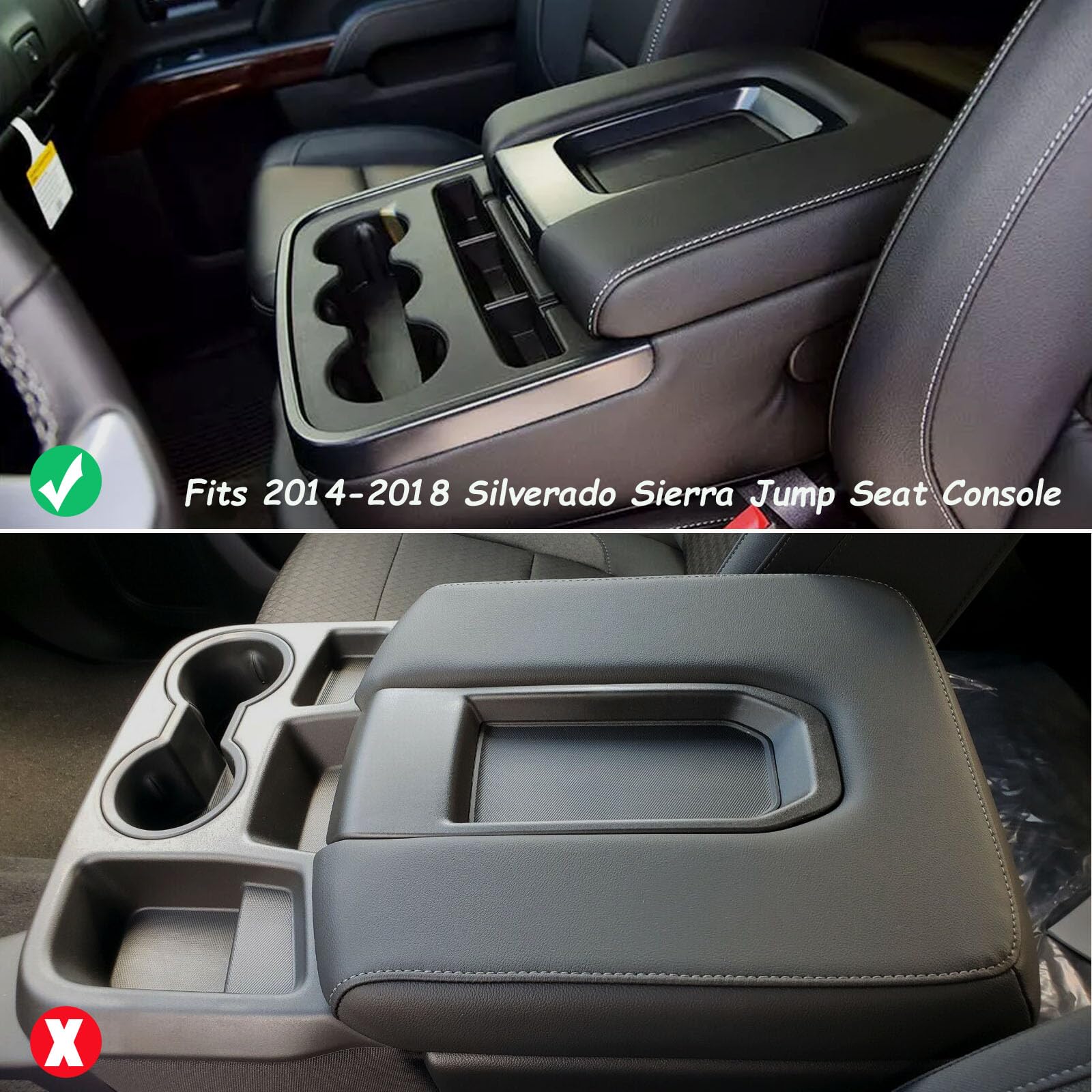 Zxiaochun Center Console Cover Compatible With 2014-2018 Chevy Silverado/Gmc Sierra Jump Seat Accessories, Middle Console Armres