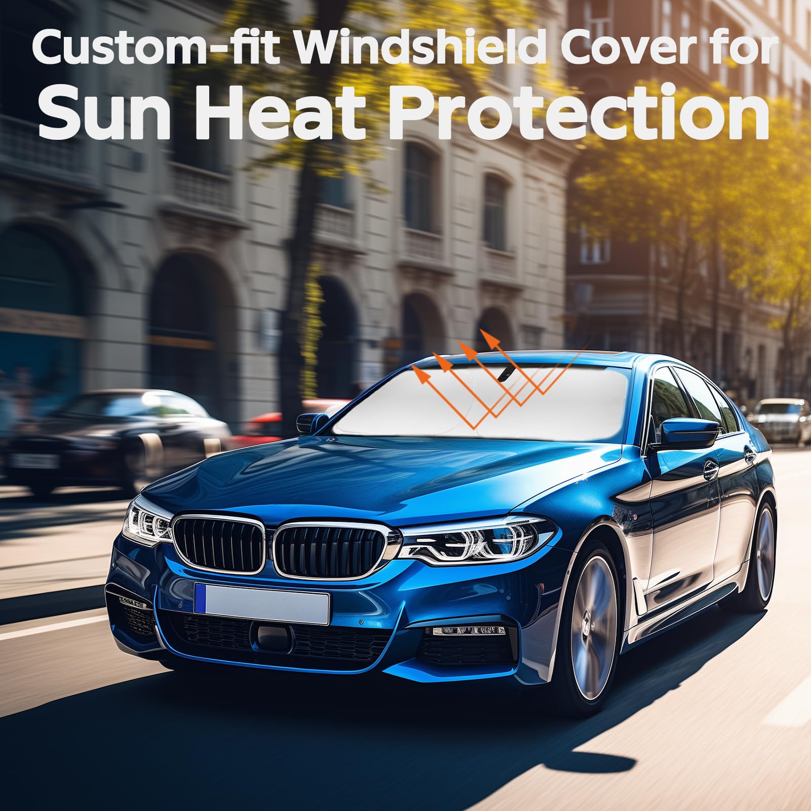 Windshield Sun Shade Sunshade Custom Fit for 2018-2023 2024 BMW 5 Series Windshield Cover for 5-Series 525i, 520i 528i 530i 535d