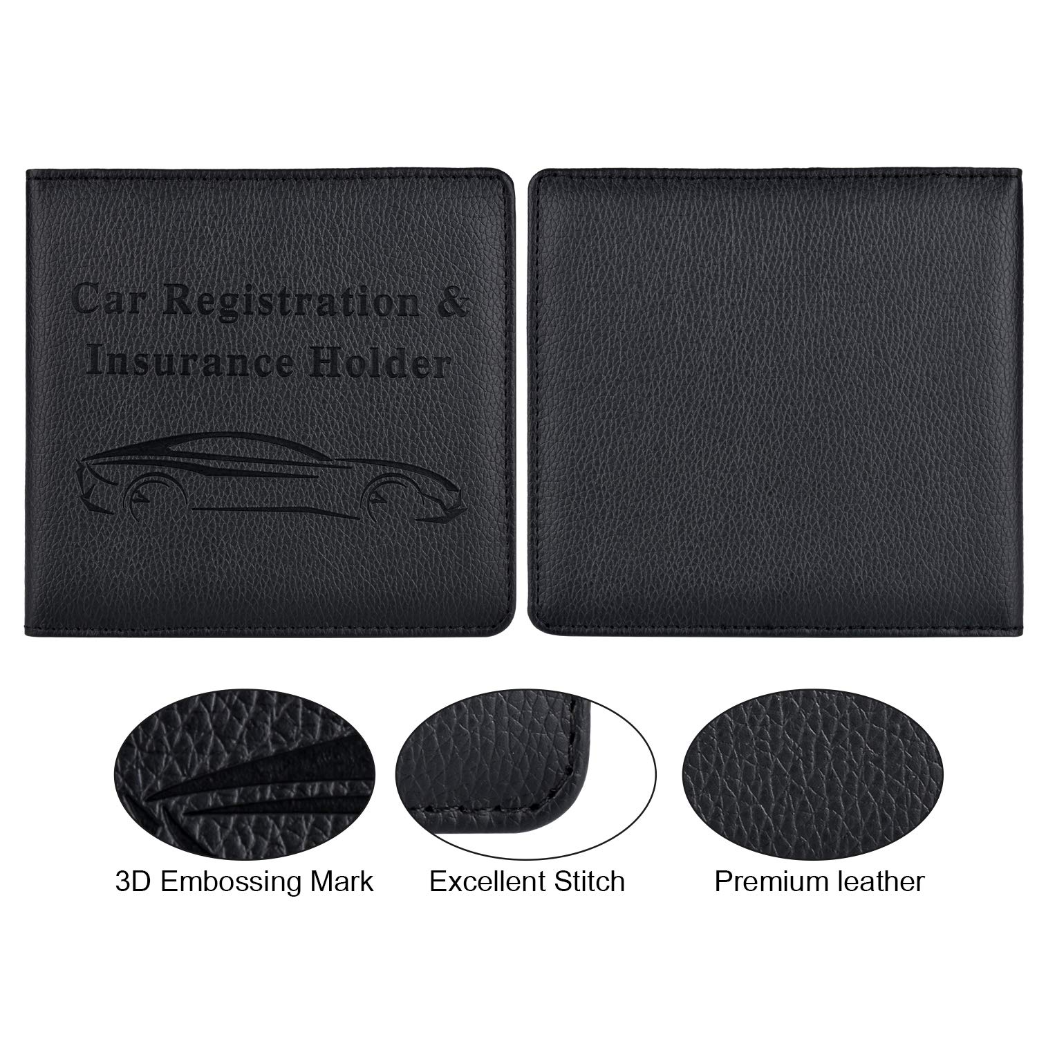 Cacturism Car Registration And Insurance Holder, Vehicle Glove Box Car Organizer Men Women Wallet Accessories Case For Cards, Es