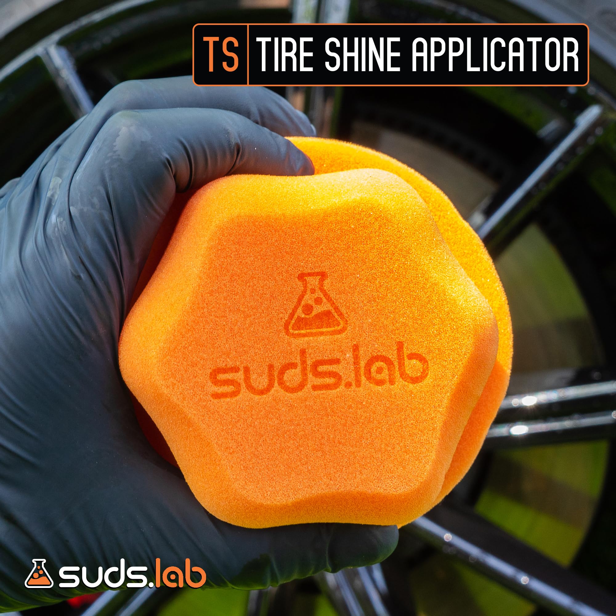 Suds Lab Ts Tire Shine Applicator - Reusable Foam Applicator For Tire Treatments - Use With Tire Gel, Tire Shine, Tire Wet, Tire