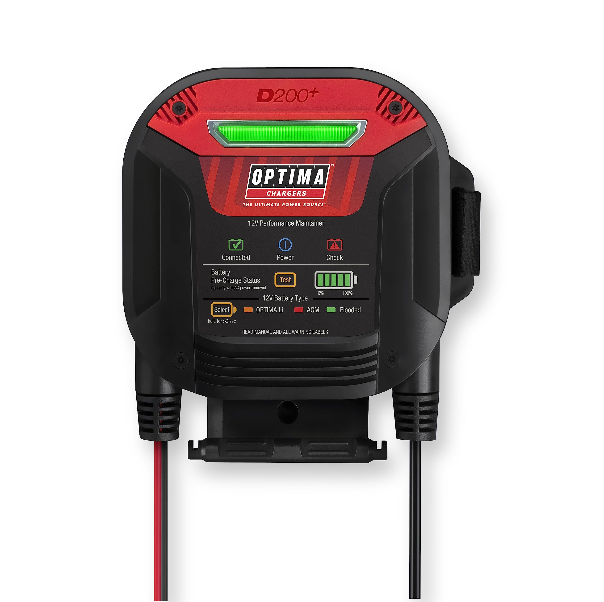 Optima D200+ Battery Maintainer And Lithium Charger For 12 Volt Starting Batteries Including Lithium, Agm, Flooded And Powerspor