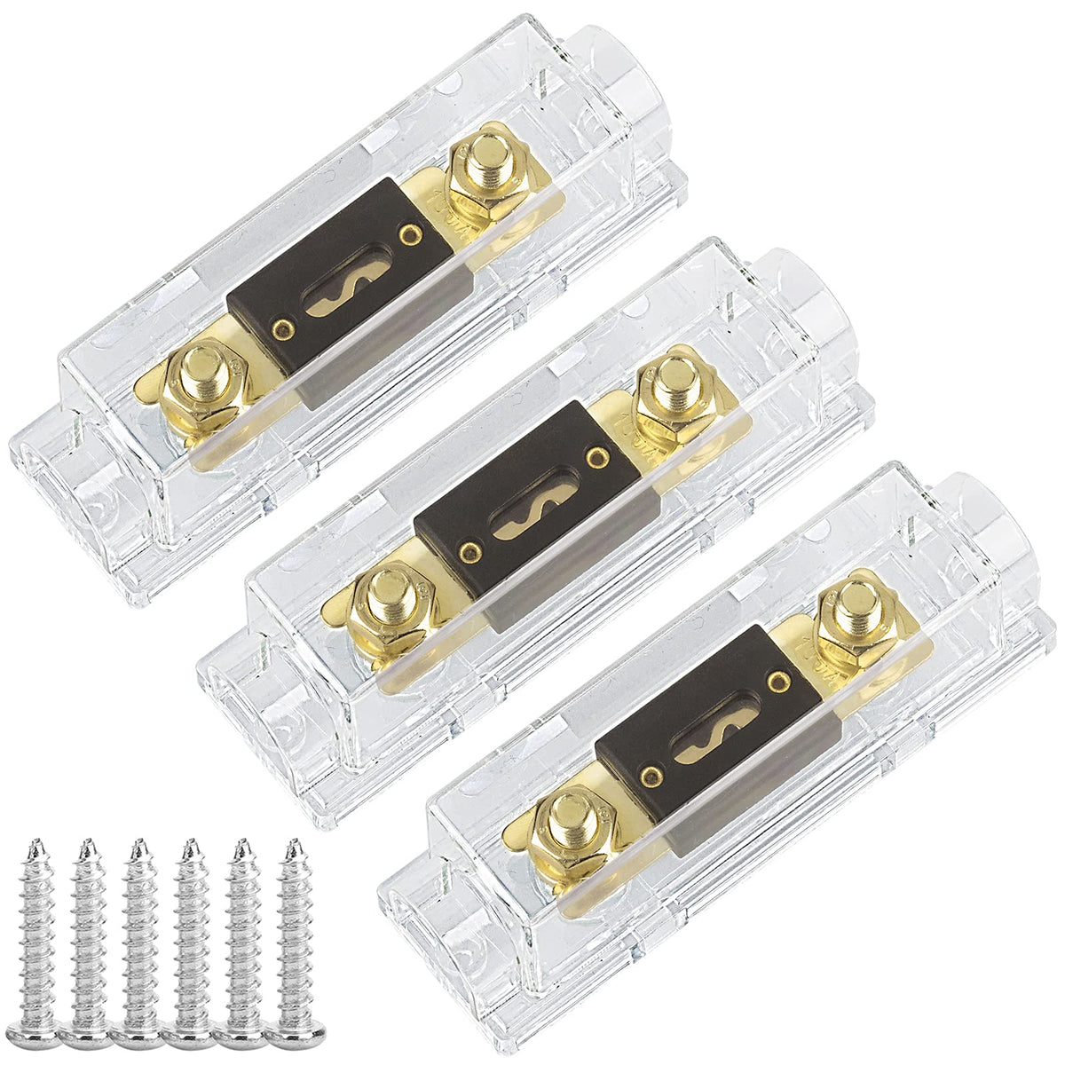 Hamolar 3 Pack 150 Amp Anl Fuse Holder Kit 0/2/4/8 Gauge Awg 150A Fuses Block For Car Audio