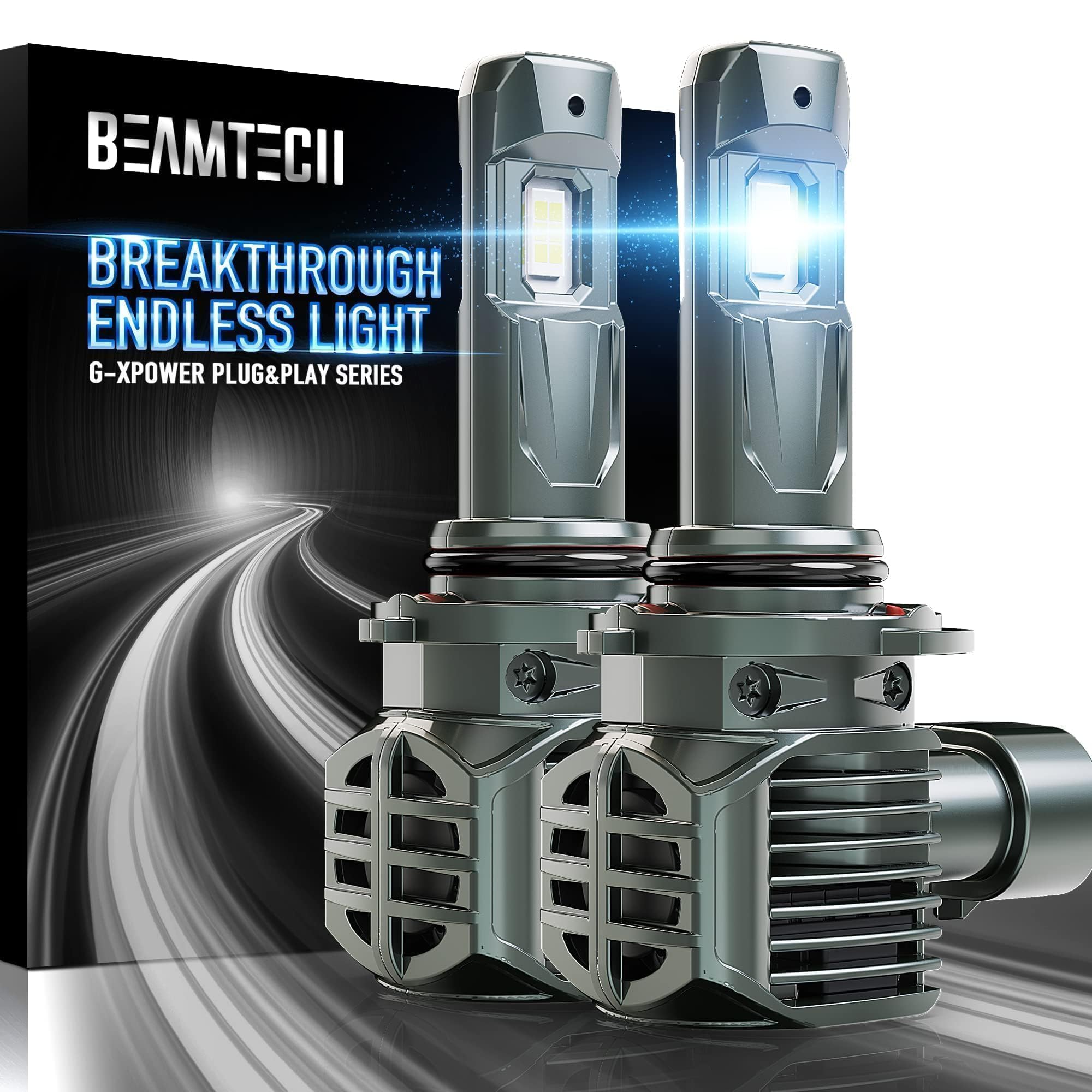 Beamtech 9006 Bulbs, Hb-4 Fog Light, G-Xpower Chips 500% Brighter Plug And Play, Pack Of 2