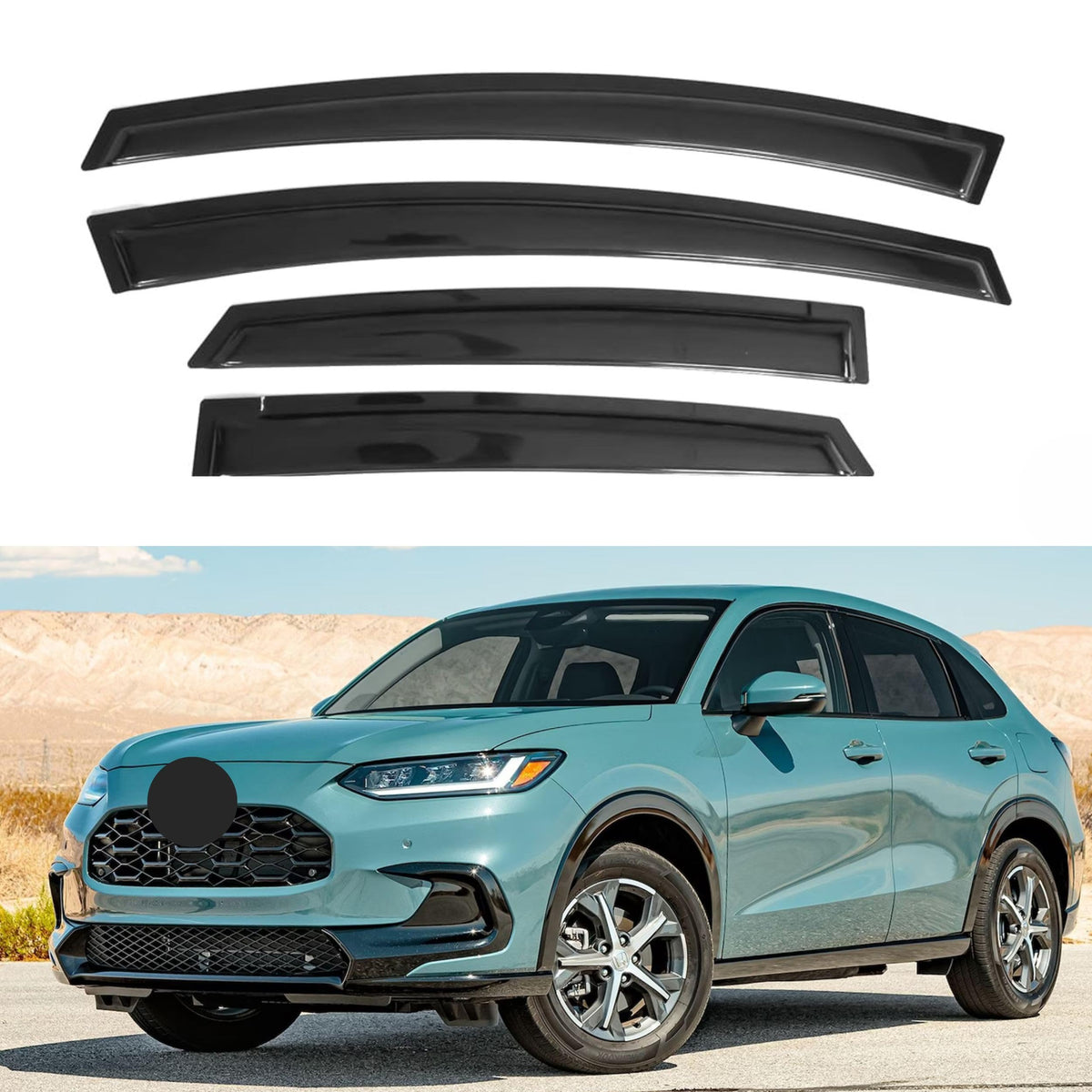 Ig Window Visor For Honda Hr-V (Hrv) 2023-2024, Rain Guard Tape-On Extra Durable Sun Wind Side Vent Window Deflector, 2023 2024