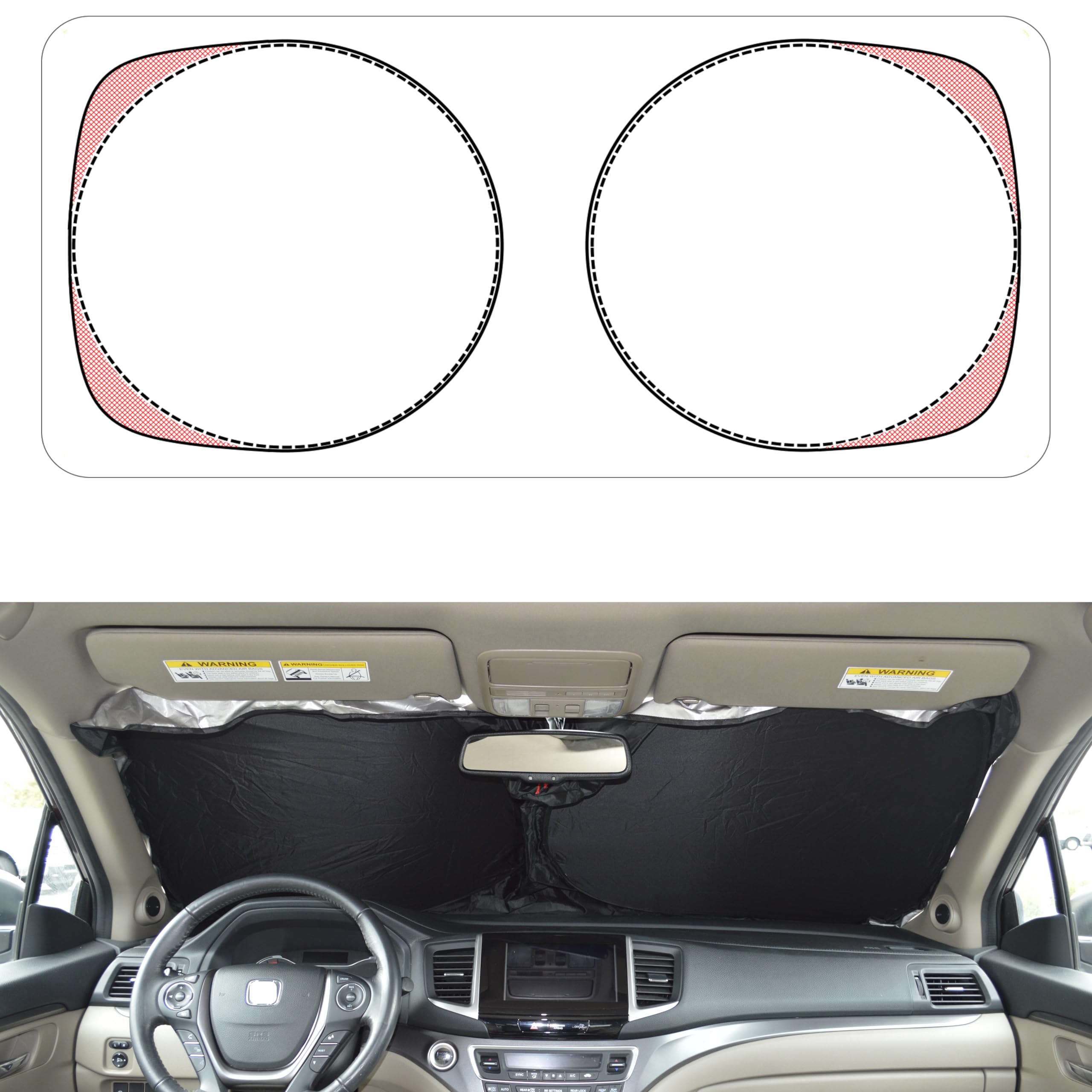 Windshield Sun Shades For Trucks Suv Minivan Crossover Foldable Window Shades (D3)
