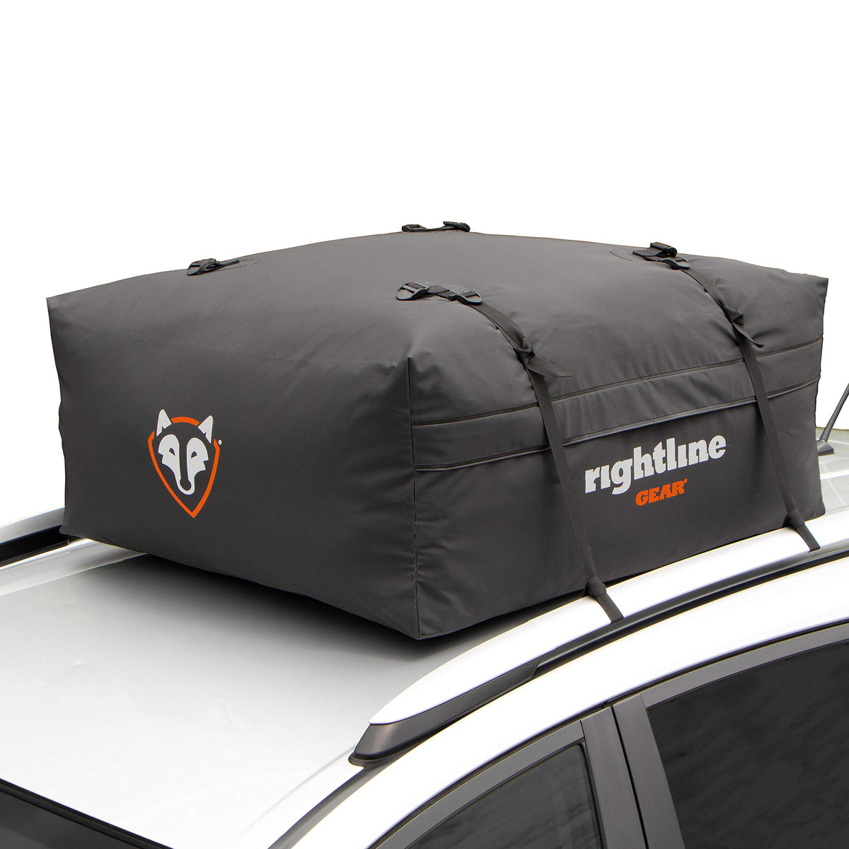Rightline Gear Range Jr Weatherproof Rooftop Cargo Carrier for Top of Vehicle, Attaches With or Without Roof Rack, 10 Cubic Feet