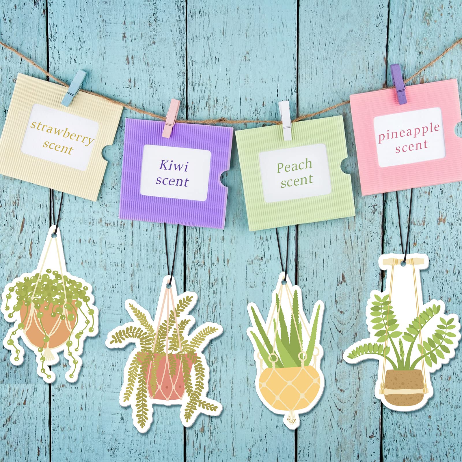 8 Pack Car Hanging Plants Air Freshener For Women Girls Long Lasting Funny Plant Car Accessories Little Scented Hanging Air Fres