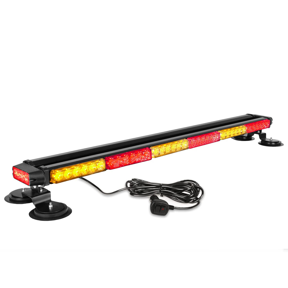 Aspl 38.5 78 Led Strobe Light Bar Double Side Flashing High Intensity Emergency Warning Flash Strobe Light With Magnetic Base For Safety Construction Vehicles Tow Trucks Pickup (Amber/Red)