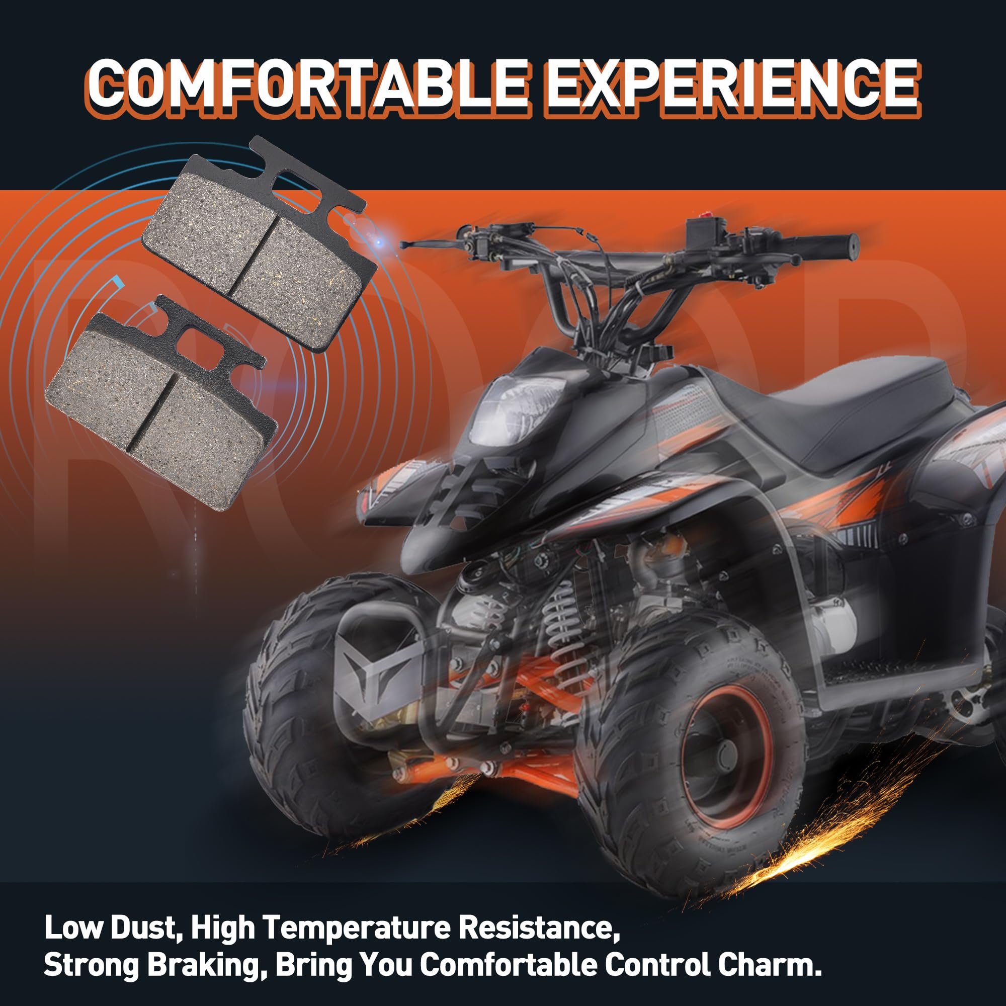 WOOSTAR Front Disc Brake Pads Replacement for 50cc 70cc 90cc 110cc 125cc 150cc GY6 Baja Jonway Lance Dirt Pit Bike Chinese ATV 4