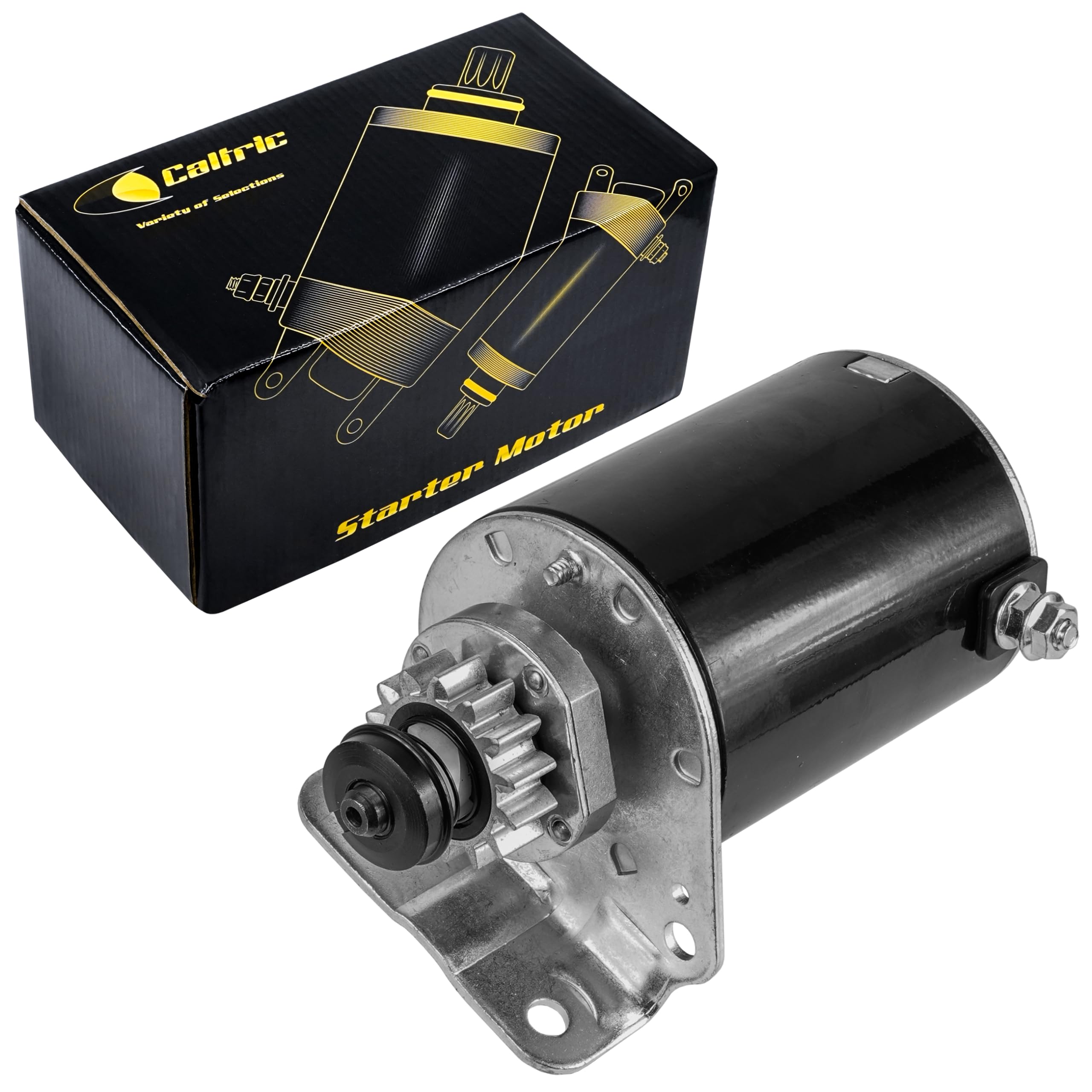 Caltric Starter Compatible with Briggs Stratton 693551 593934 John Deere LG693551 LG693551 SE501848 MIA13018 / 14 Teeth Steel Gear