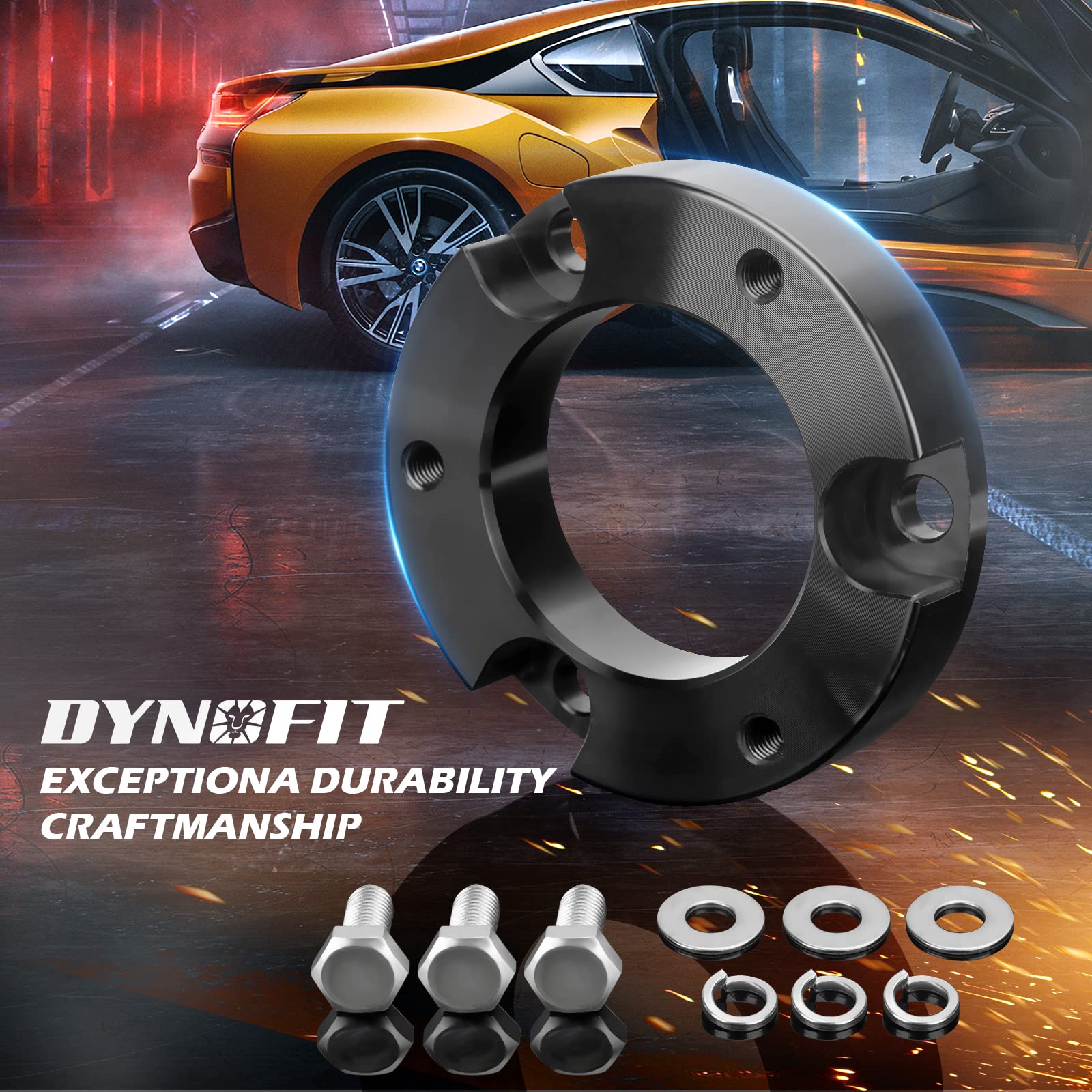 1.5 Front Leveling Lift Kits For 2005-2023 Tacoma, 2003-2023 4Runner, 2007-2015 Fj Curise 4Wd, Dynofit Raise 1.5 Inch Strut Spacer Suspension Lift Kit Lift Spacers, Set Of 2Pcs Shock Absorber Spacers