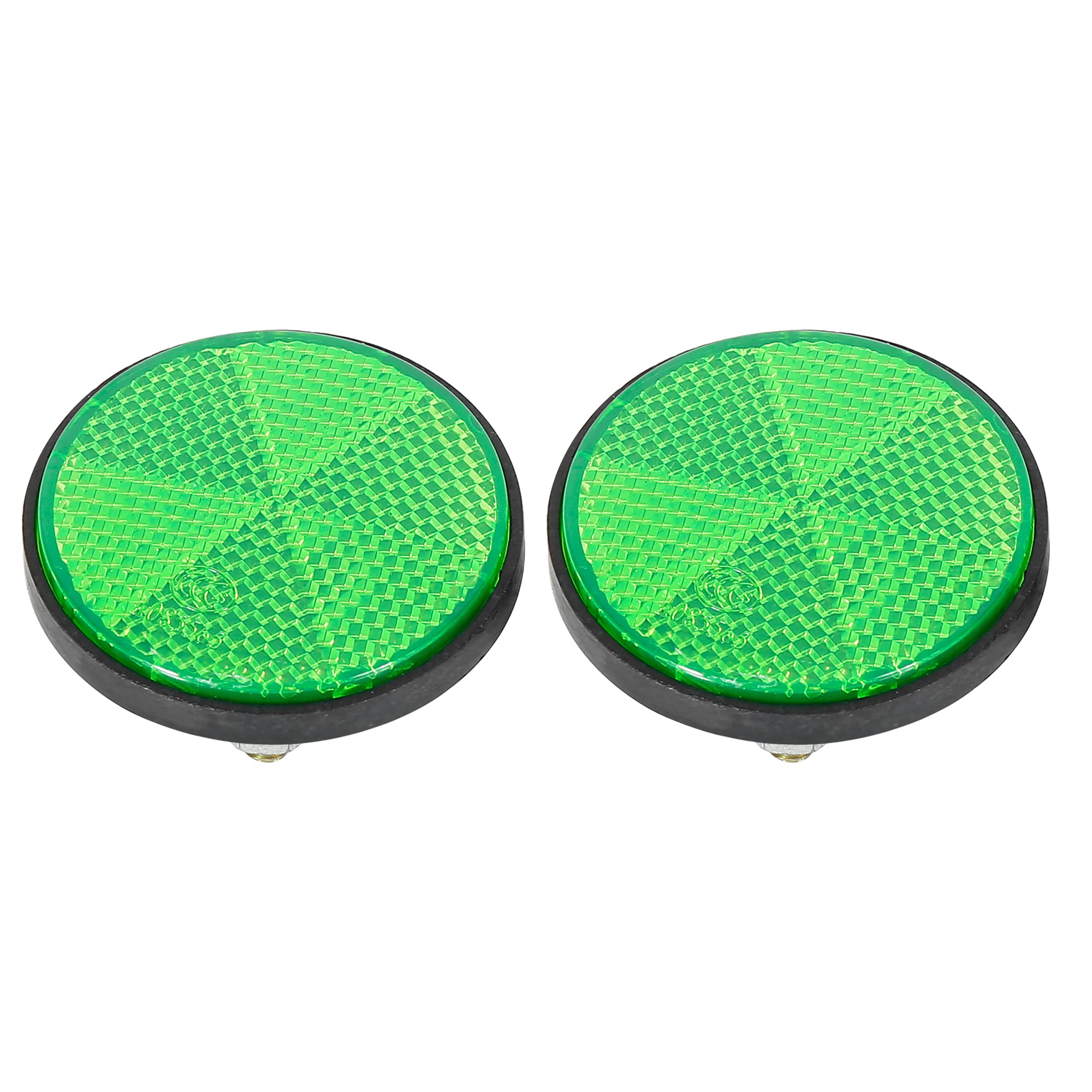 F Fierce Cycle Pair M6X1.0 Green Plastic Universal Screw Mount Reflective Warning Reflector For Motorcycle Bike