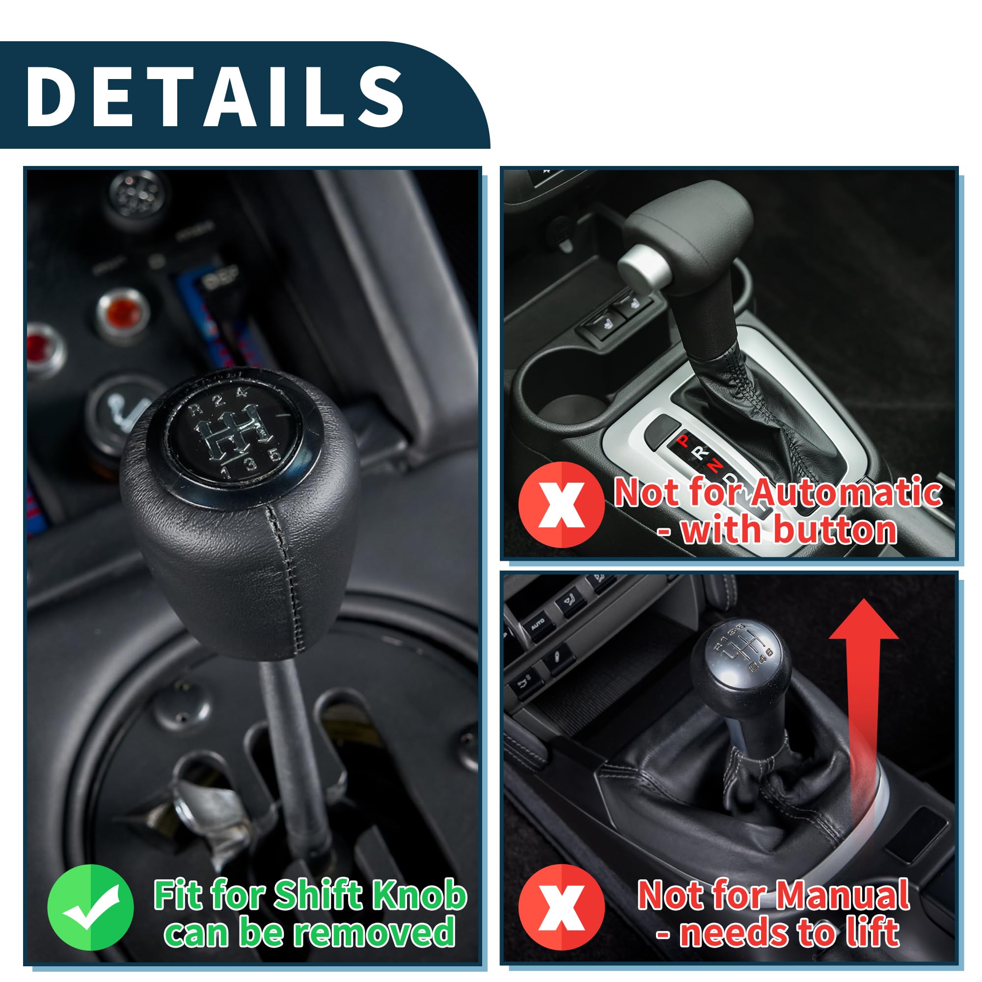 TUCKBOLD Car Shift Knob 9cm | Front Shift Lever Knob Universal for Automatic and Manual Vehicle Carbon Fiber Aluminum Alloy Blac