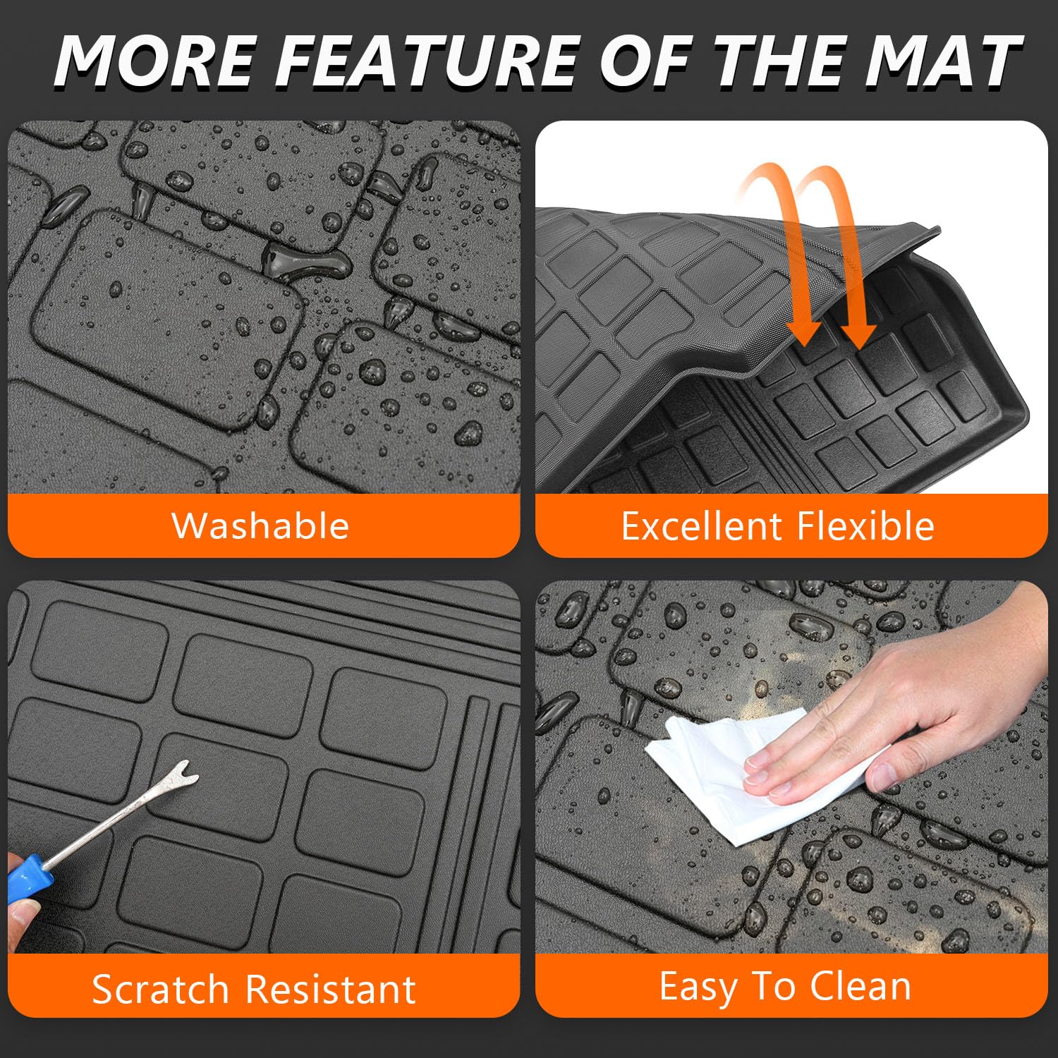 powoq Hybrid Cargo Liner Compatible with 2023-2025 Honda CRV Upper Deck Cargo Mat TPE Trunk Mat Replacement for 2023-2025 Honda