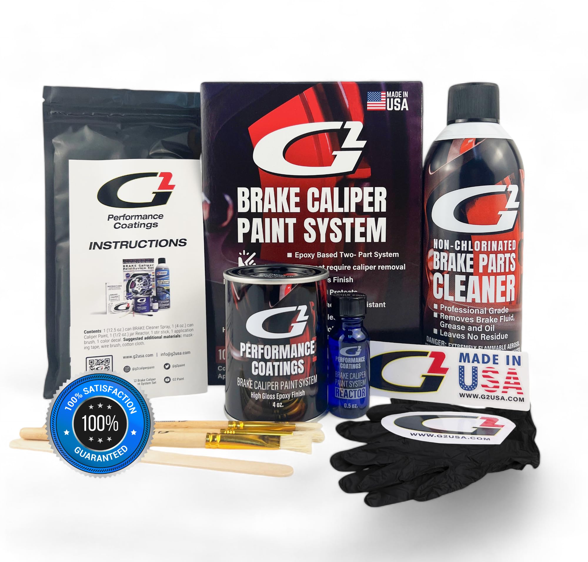 G2 High Temperature Brake Caliper Paint System Set Red G2160 - High Gloss