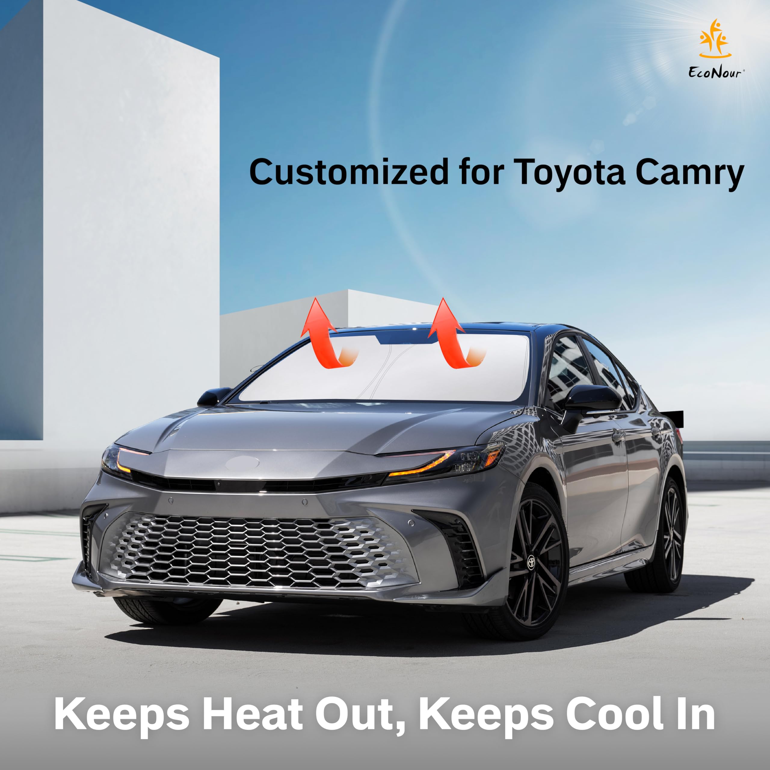 For Toyota Camry 2018-2024 2025Car Windshield Sunshade Econour - 240T Polyester Material Cars Sun Visor Reflector - Blocks Uv Ra