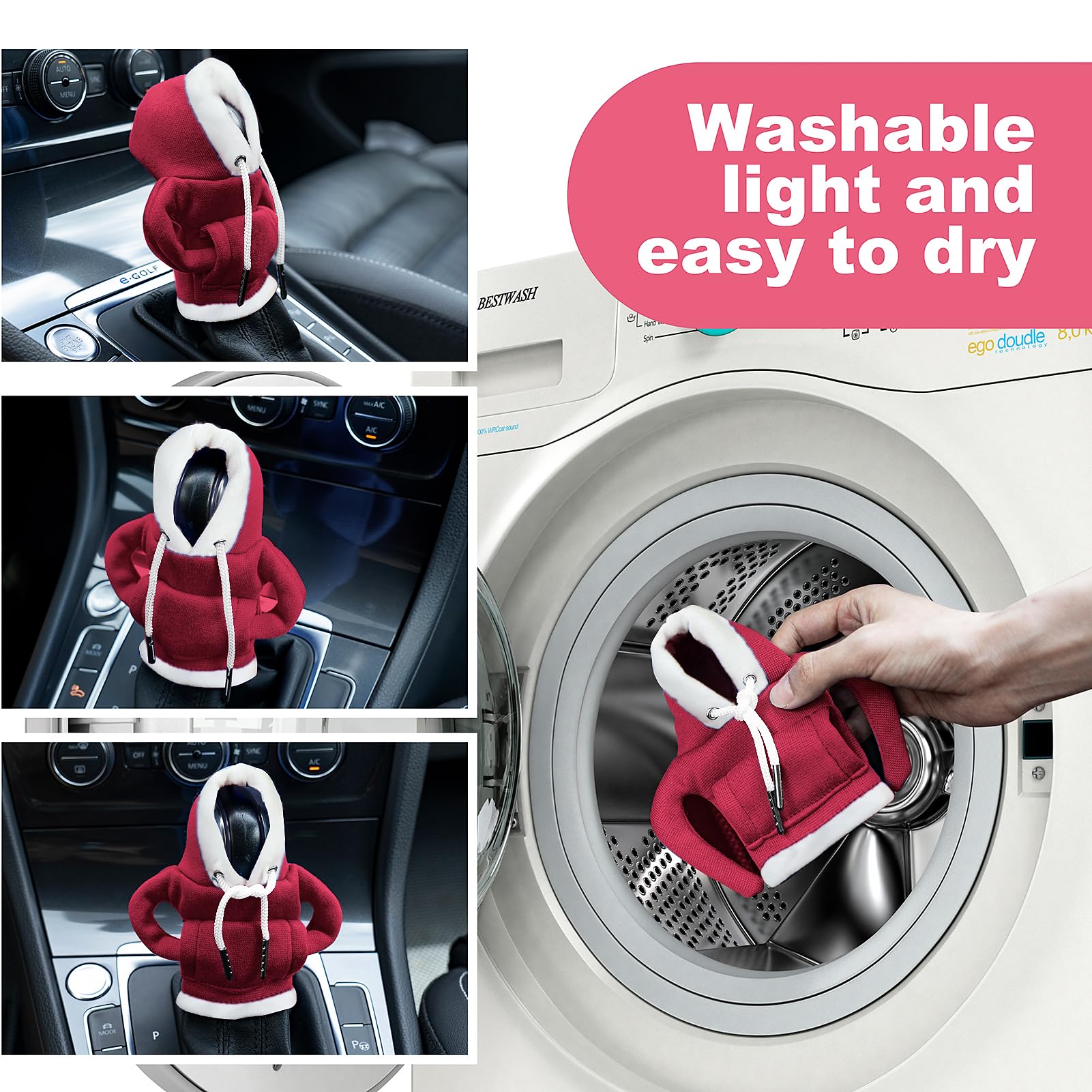 Gear Shift Hoodie Cover, Universal Car Shift Knob Hoodie, Mini Automotive Interior Cute Gadgets, Christmas Car Accessories And D