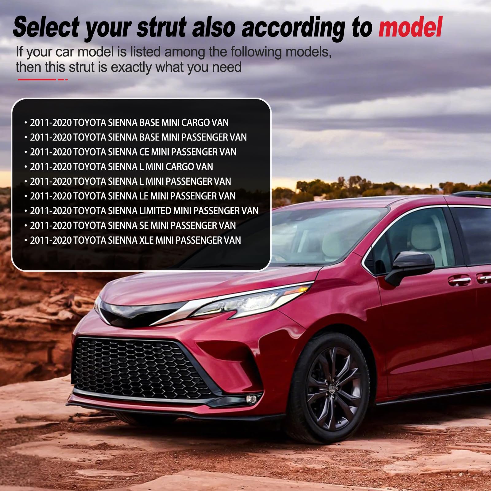 Vepagoo Pm1124 Rear Hatch Liftgate Tailgate Struts Compatible With 2011-2020 Toyota Sienna Gas Shock Lift Supports,6895008021, 6