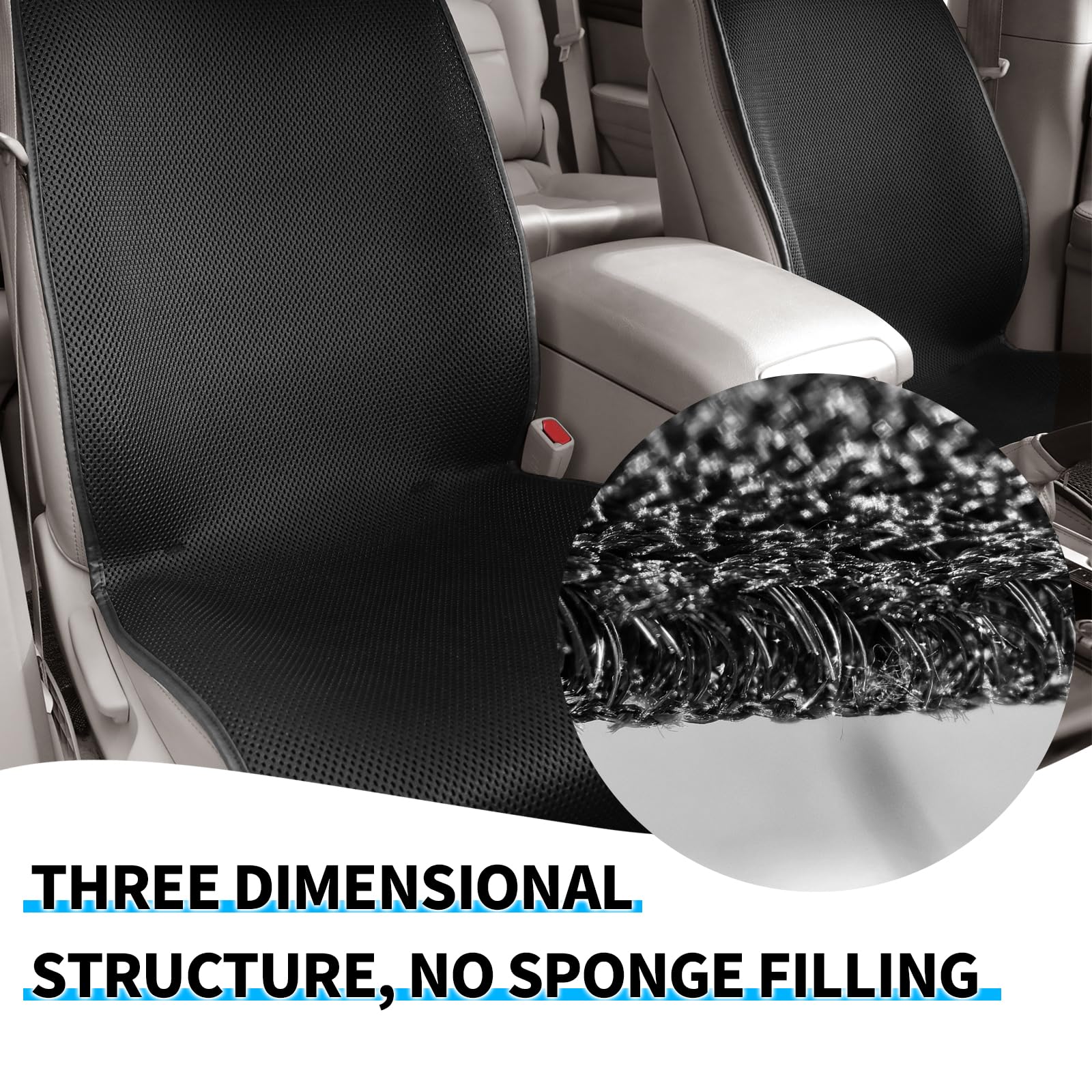 KINGLETING Cool Seat Cushion, Breathable Car Seat Cushion Universal Fit for Most for Auto SUV Truck, Non-Slip Seat Protector (L)