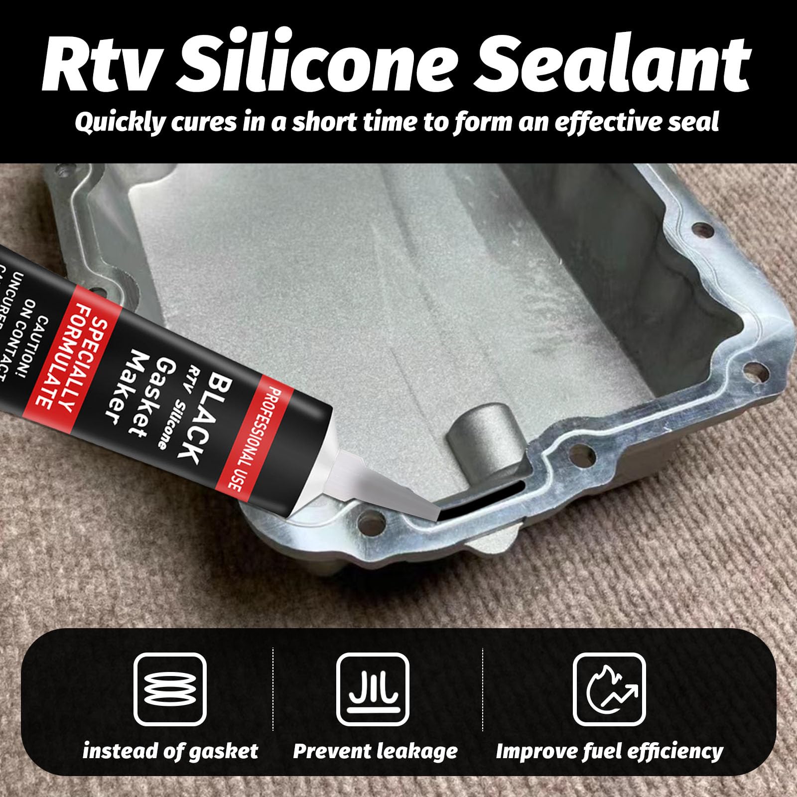Rtv Silicone Gasket Maker, High Temp Silicone Resist Oil, Anti-Freeze Rtv Silicone Sealant For Engines, Gearboxes, Pumps, Superc