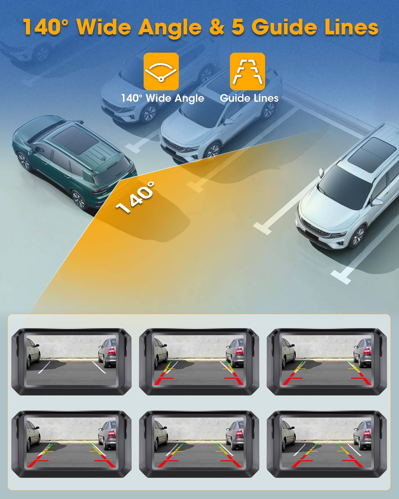 ?5'' Ahd 1080P? Back Up Camera For Cars Back Up Camera Systems For Truck Backup Camera With Monitor 6 Leds Night Vision 5 Guide