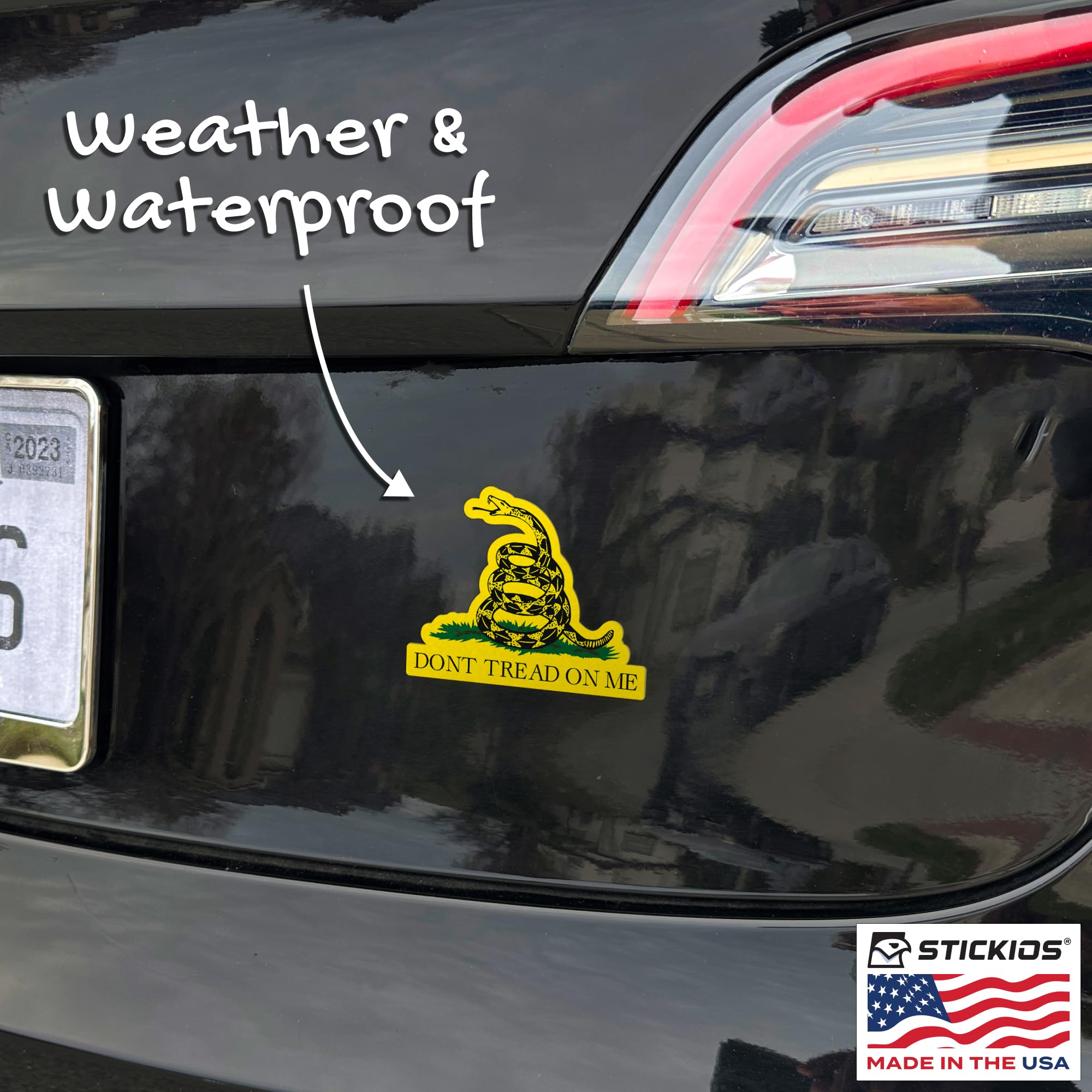 Stickios Dont Tread On Me Stickers for Cars - Gadsden American Flag Rattlesnake Vinyl Stickers (x2) - Don't Tread On Me Decals f