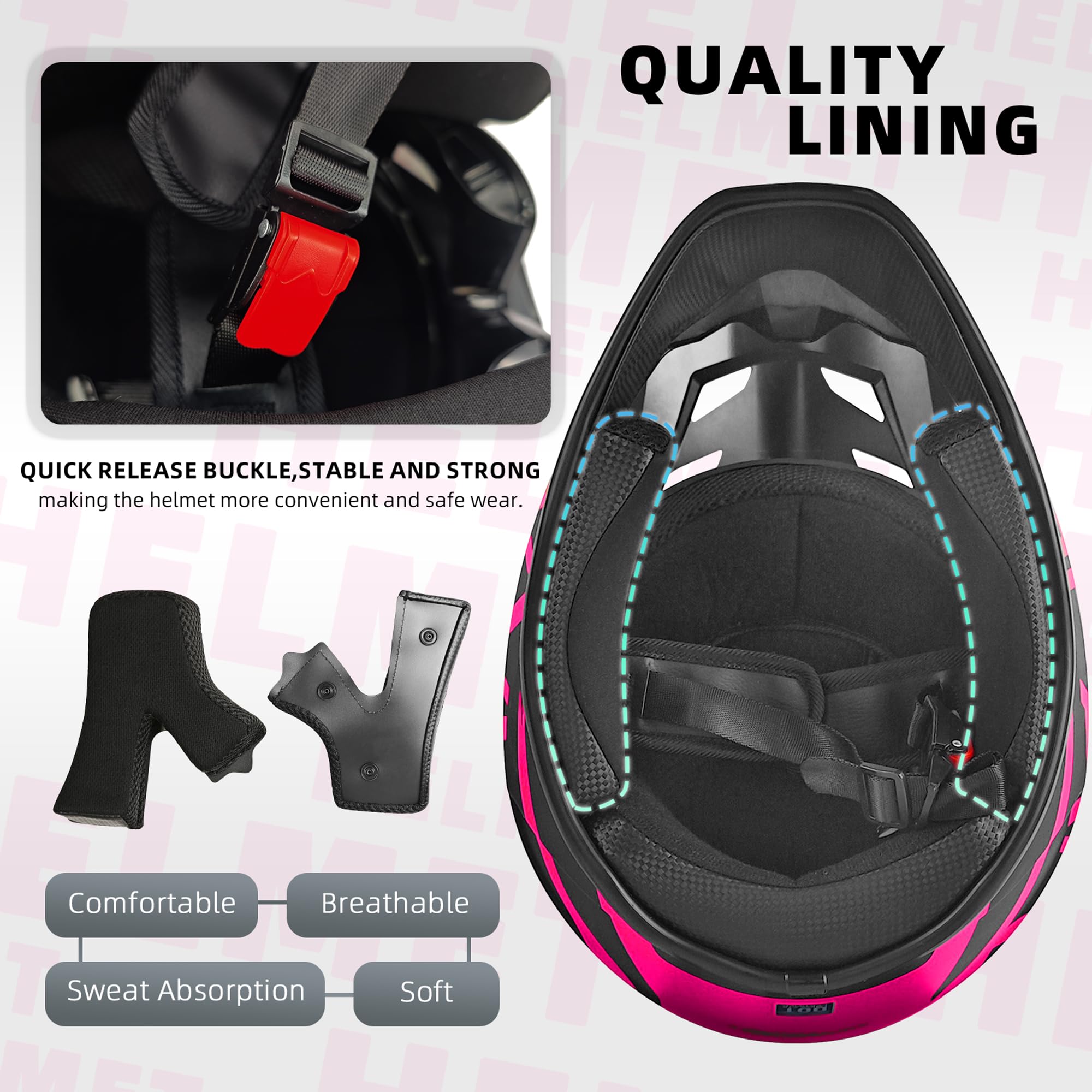 Motocross Helmet For Youth & Adult Atv Dirt Bike Motorcycle, Kids Bmx 4-Wheeler Off-Road Mountain Bike, Dot Certified, W/Gloves