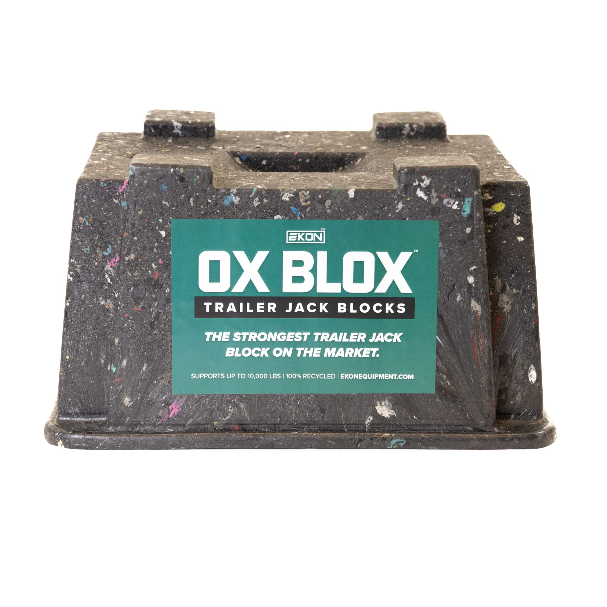 Ox Blox Heavy Duty Trailer Jack Block - Made In Usa - Super Strong And Durable - 100% Recycled Plastic Rv Jack Blocks - Trailers