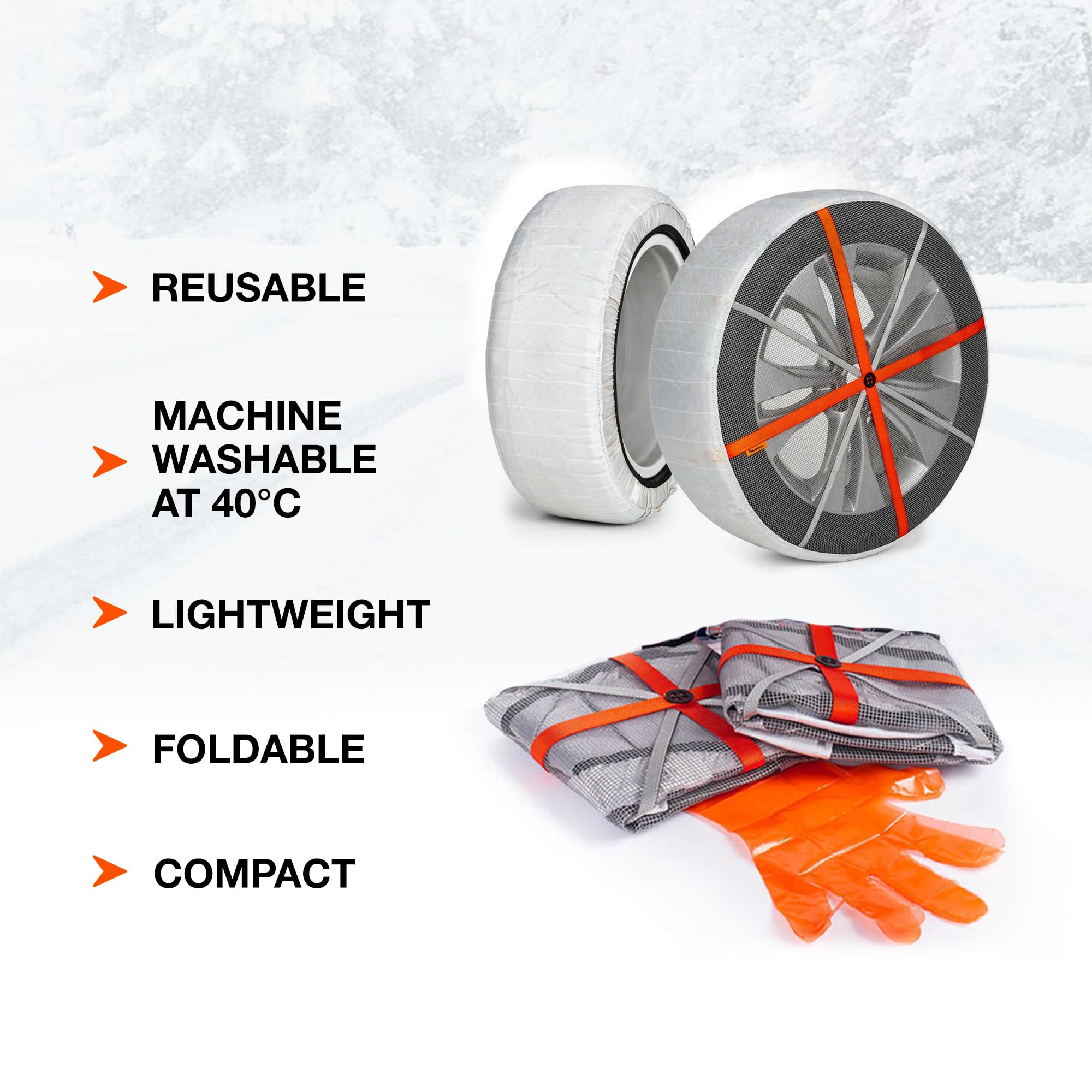 Autosock Al84, Snow Socks For Tires, Pack Of 2