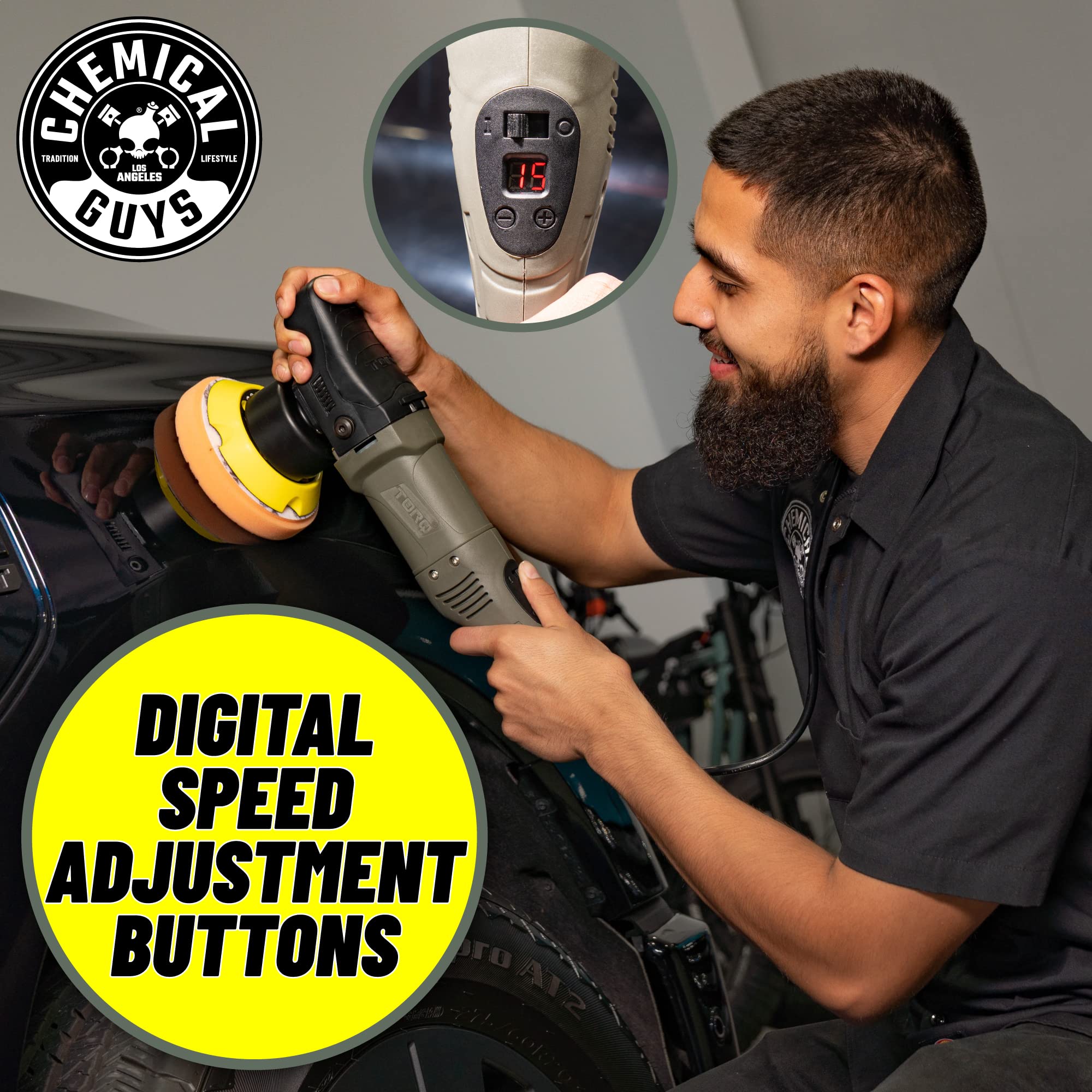 Chemical Guys Buf_501X 10Fx Random Orbital Polisher, Pads, Polishes & Compounds Kit (Safe For Cars, Trucks, Suvs, & More) Digita