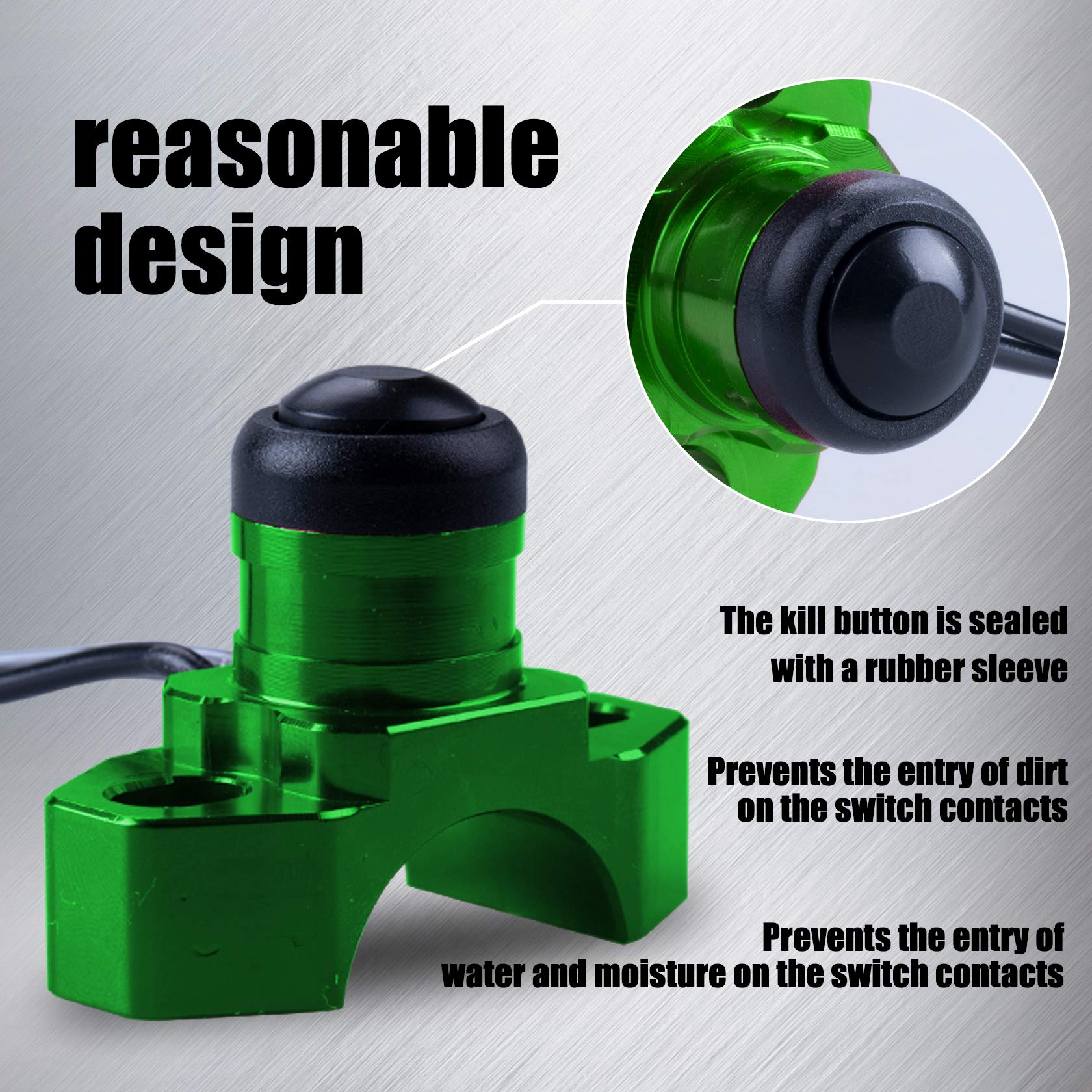 Oraevy Cnc Universal Motorcycle Engine Stop Start Kill Switch Button With Mounting Backplate Compatible With Kawasaki Kx250 Kx45