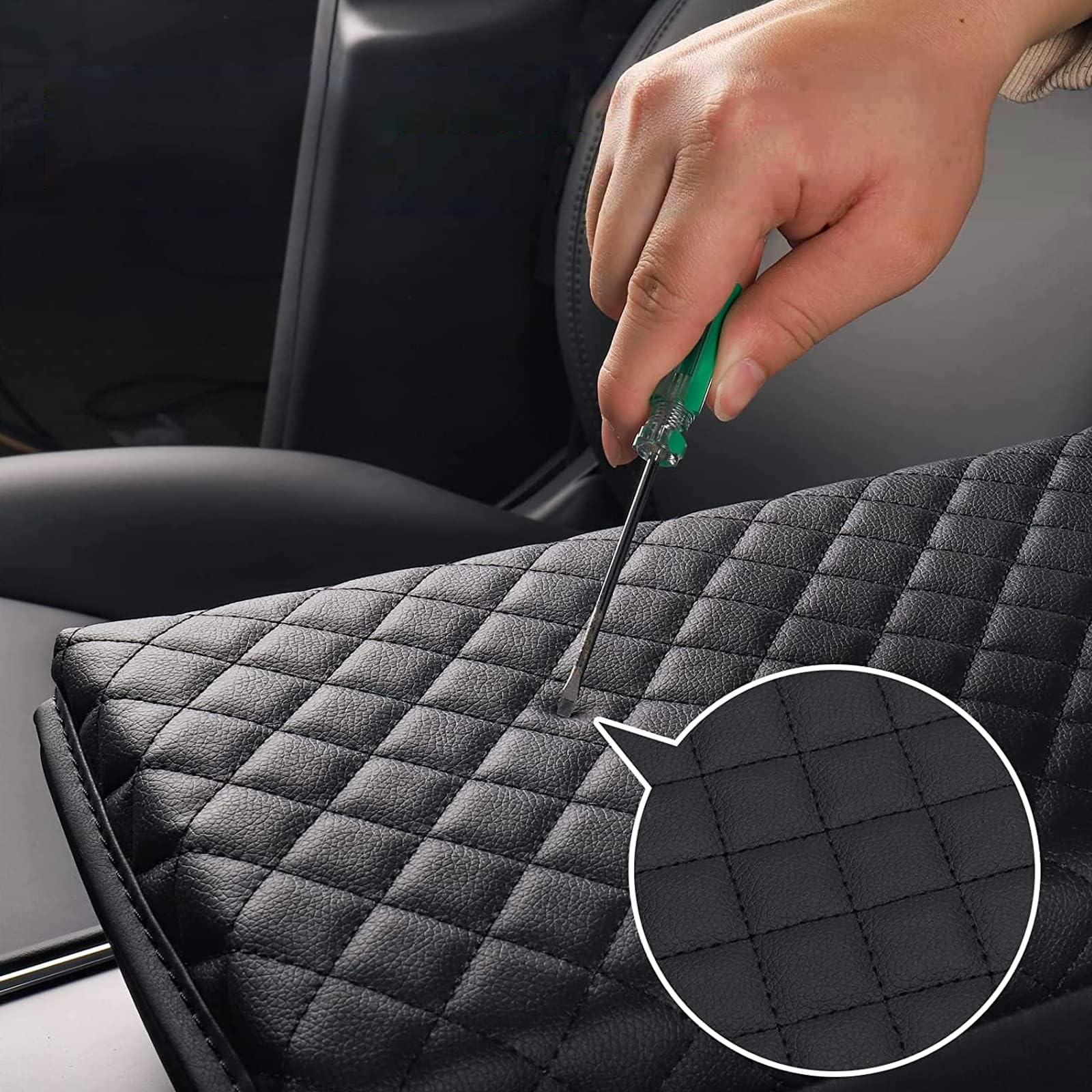 Aomsazto Center Console Armrest Cover For 2023-2024 Honda Crv Black