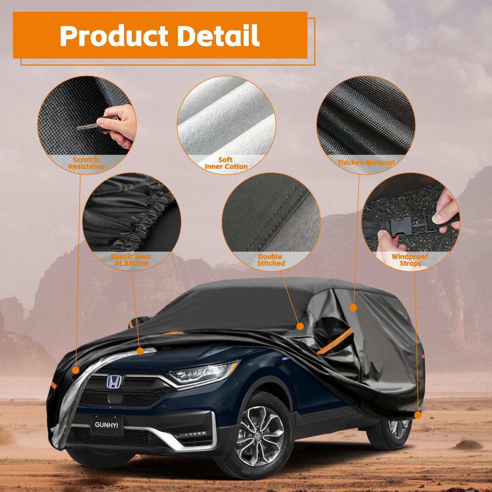 GUNHYI SUV Car Cover Waterproof All Weather for Automobiles, 7 Layers Heavy Duty Full Exterior Cover Universal Fit Subaru CrossT