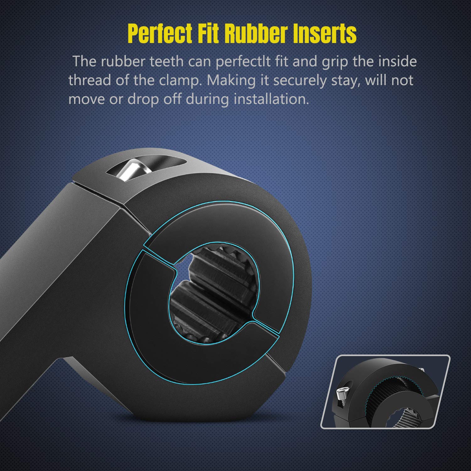 Nilight - 90027B 2Pcs Led Light Bar Horizontal Bar Clamp Mounting Kit Fit On 0.75'' 1'' 1.25'' Bull Bars Roof Racks Roll Cages F