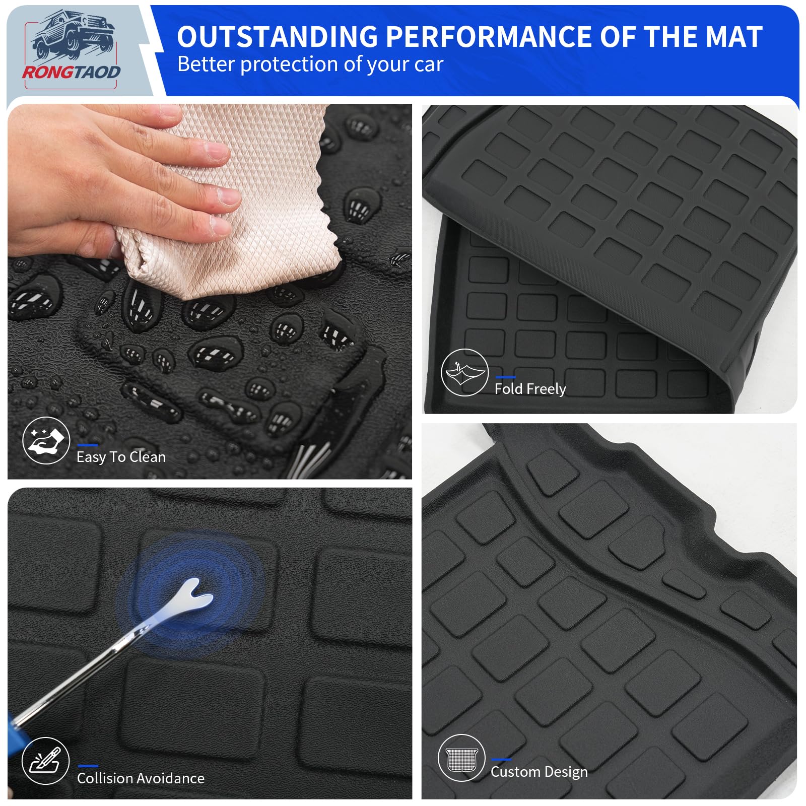 Rongtaod Cargo Mat Compatible with 2021-2025 Toyota Sienna 7&8 Seats Cargo Liner Trunk Liner Trunk Mat 3rd Row Back Seat Cover A