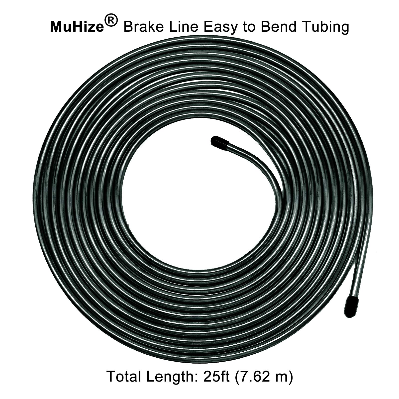Muhize Pvf Brake Line Tubing, Upgraded 25 Ft. Of 1/4 Flexible Pvf-Coated Steel Tube, Roll Fuel Line Coil Transmission Line (Incl