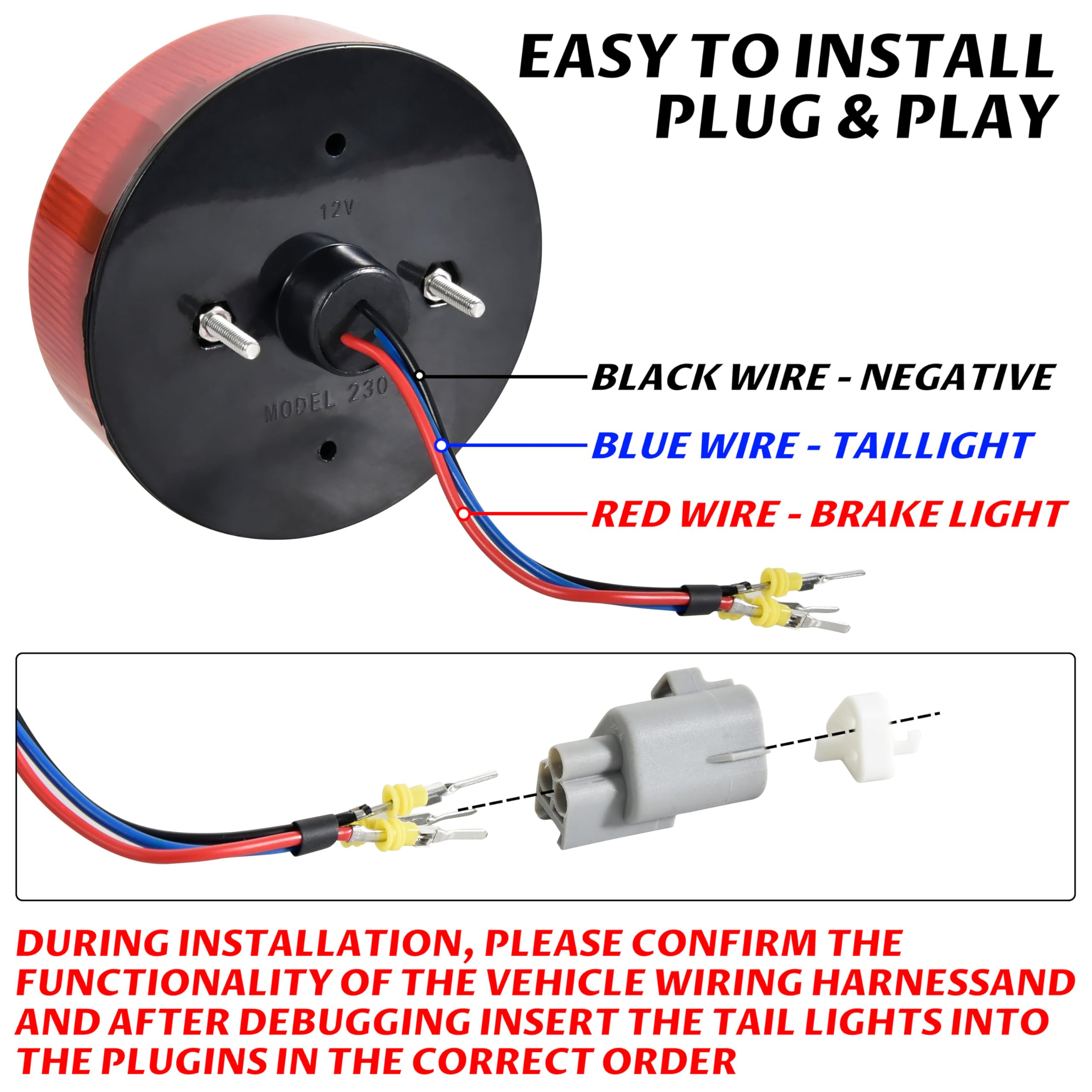 Sautvs Tail Light For Teryx, Led Red Brake Stop Rear Lights For Kawasaki Teryx 4 2012-2016 Accessories(2Pcs)