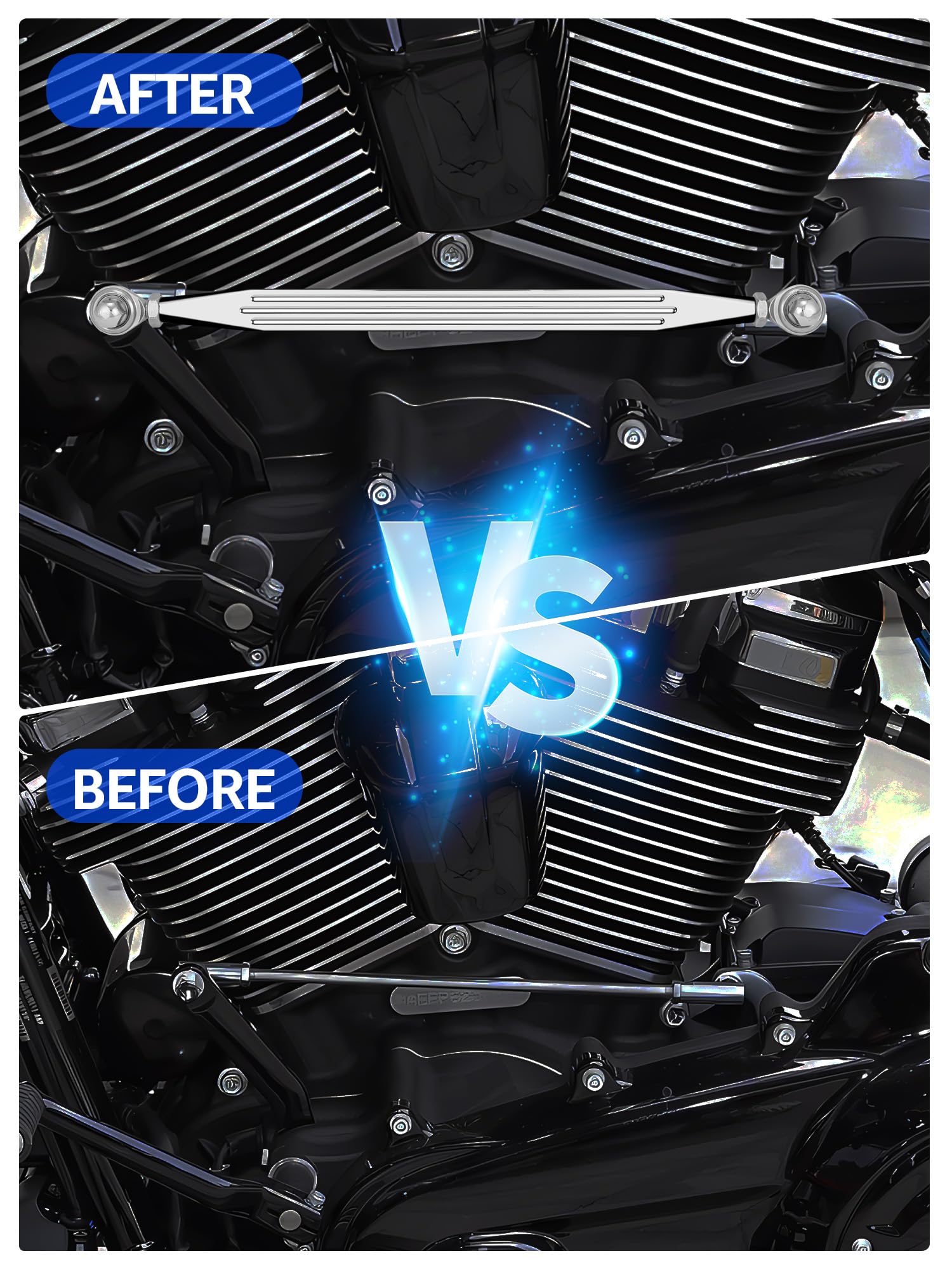 AILMOTO 2024 Chrome Shift Linkage Compatible for Harley Davidson Touring Street Glide, Electra Glide, Road Glide, Road King, Sof